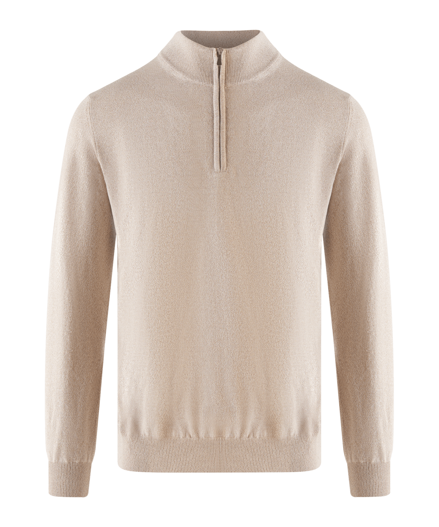 PULLOVER HALF ZIP L / Beige / taupe