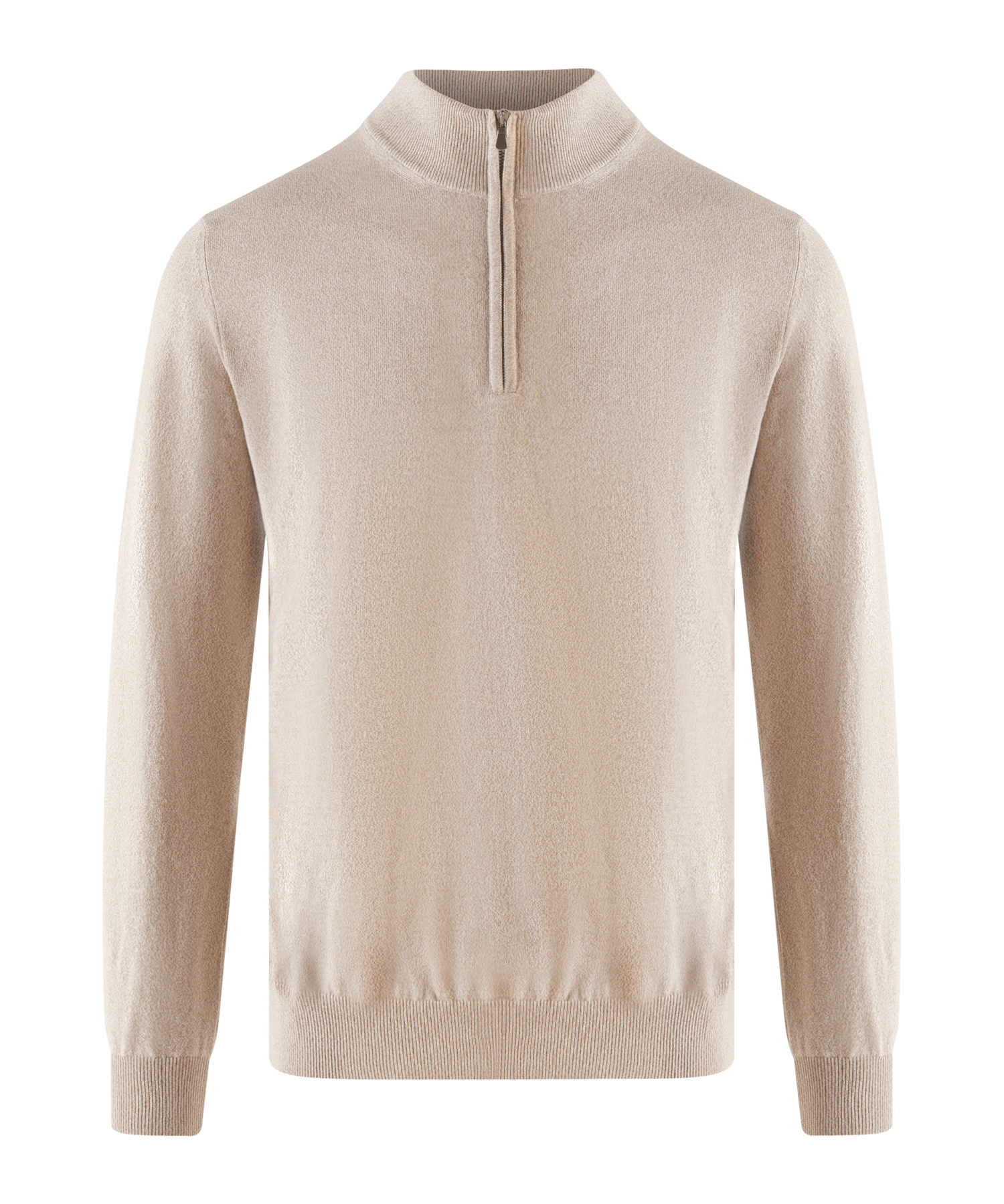 PULLOVER HALF ZIP L / Beige / taupe