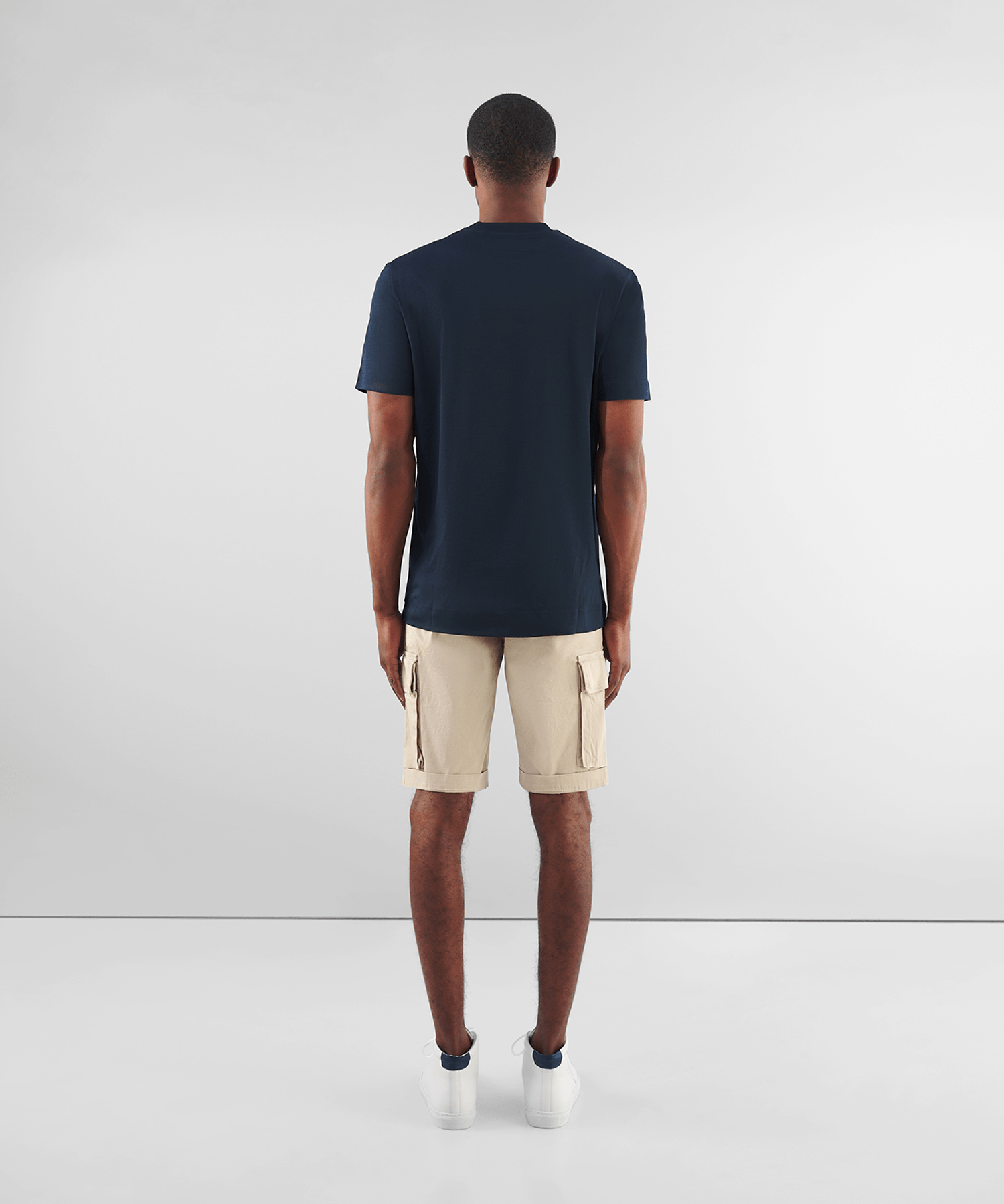 T-shirt mercerized katoen navy