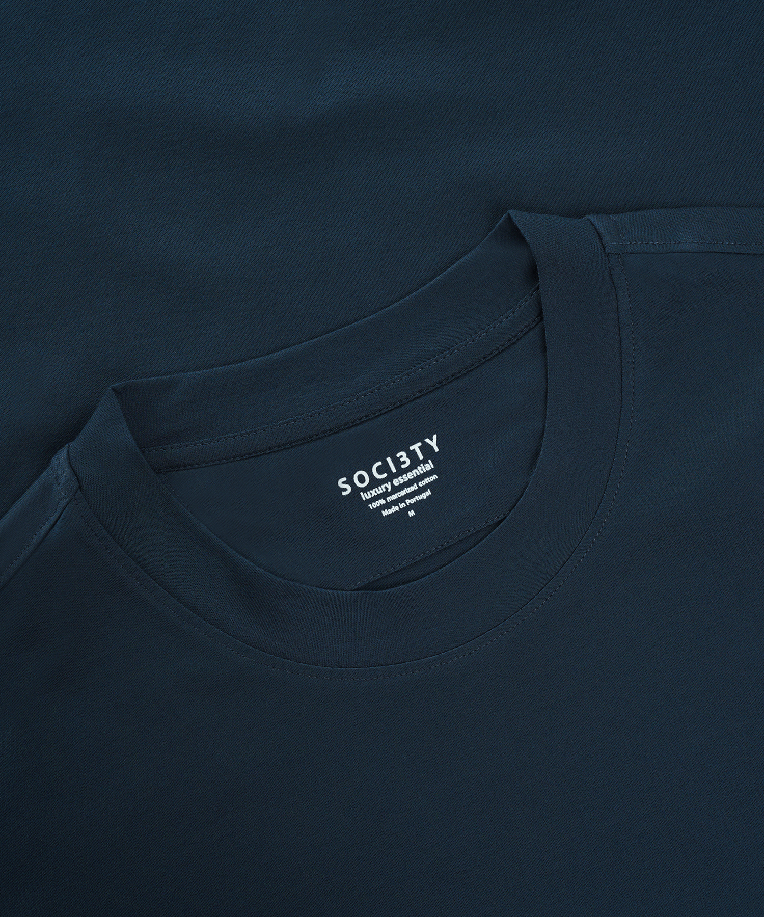 Long sleeve T-shirt mercerized katoen donkerblauw