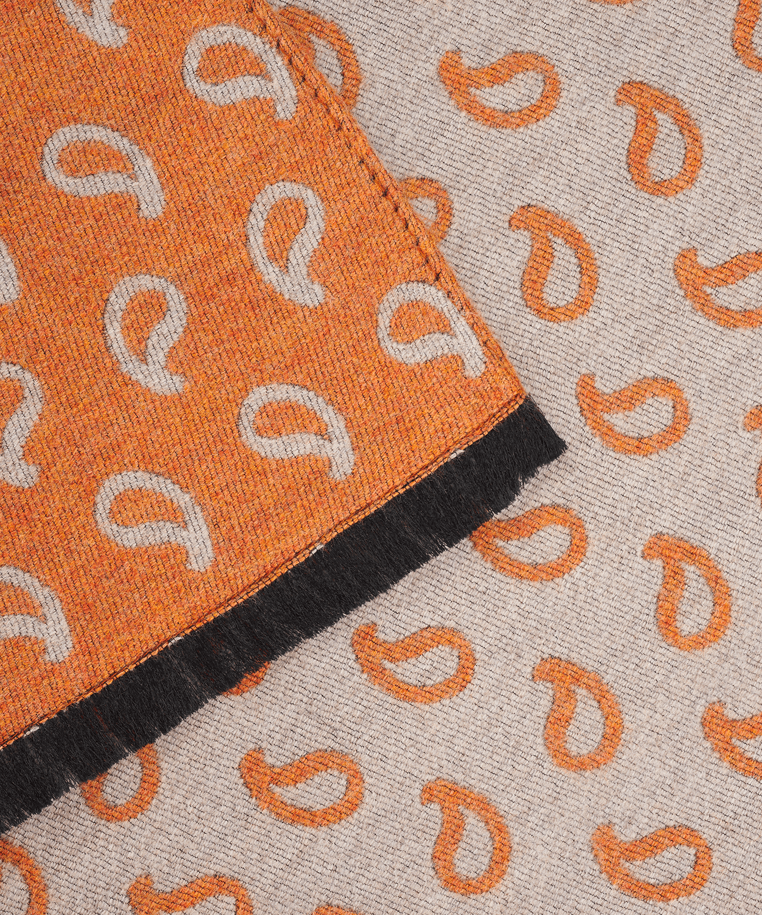 Sjaal wol en zijde oranje