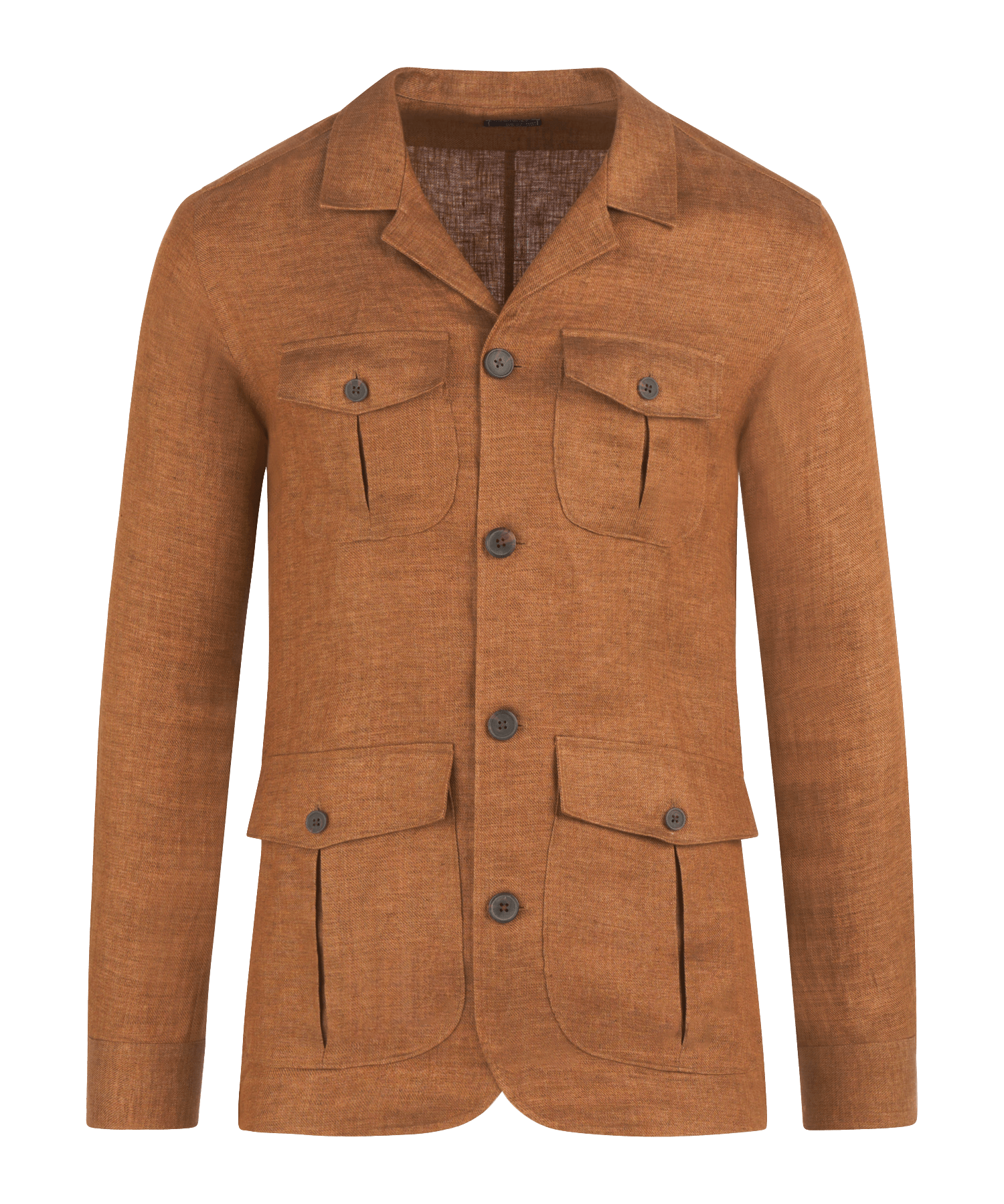 Safari jacket linnen roestbruin
