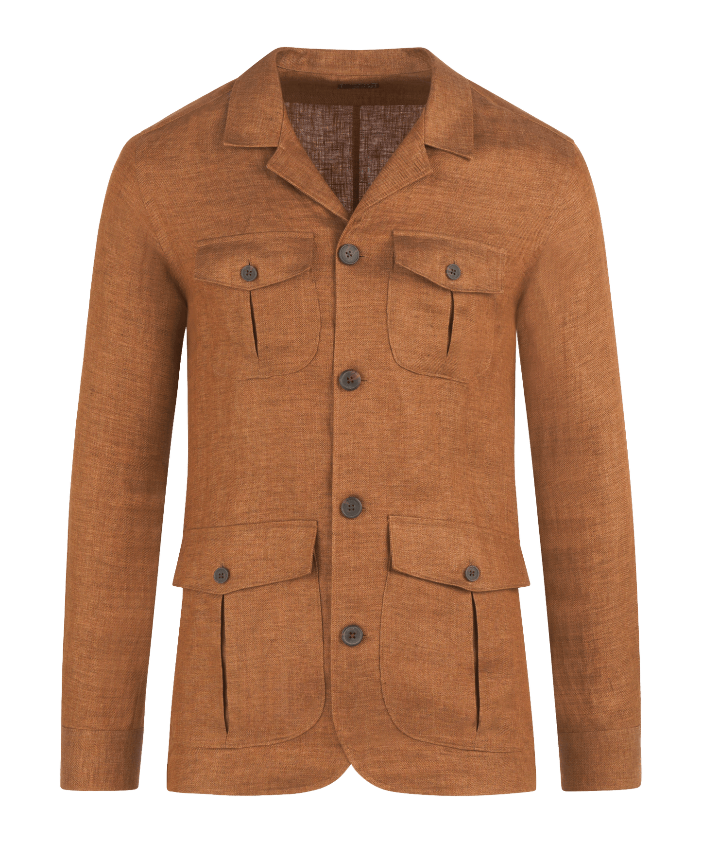 SOCI3TY Overshirt linnen roestbruin - The Society Shop