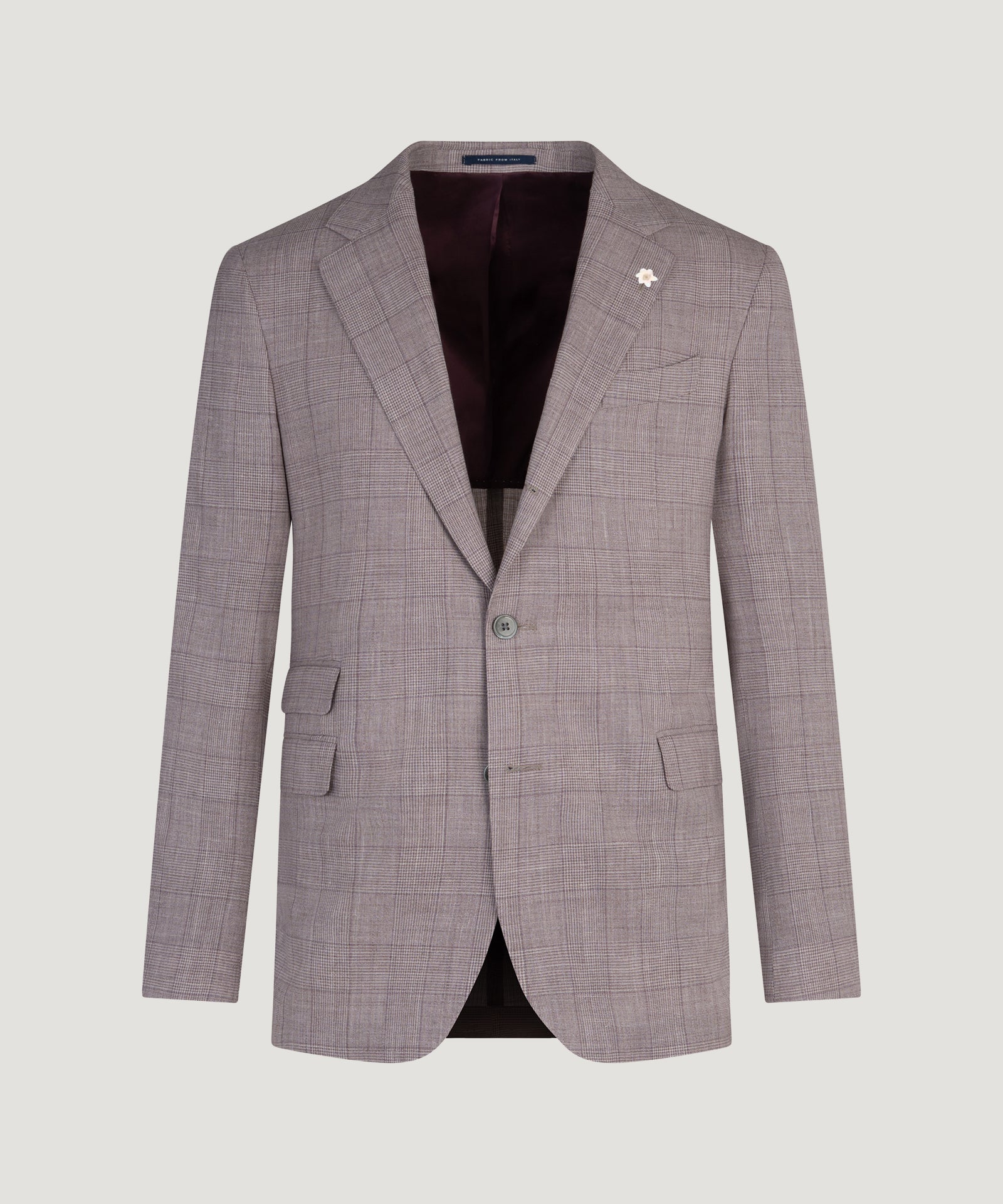 Pak wol/zijde/linnen SUMMERTIME mauve glencheck