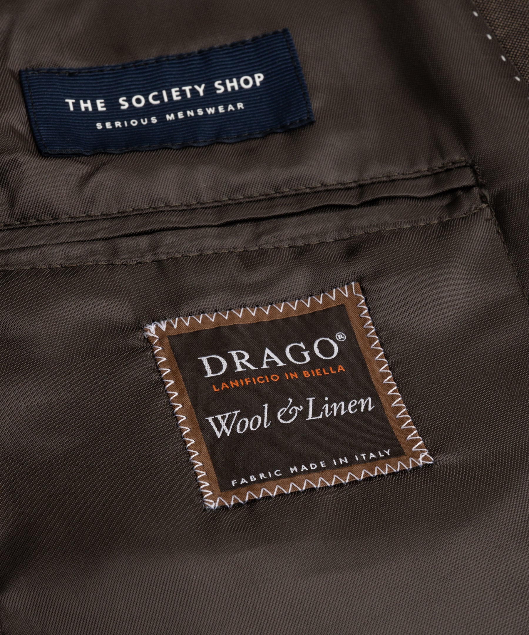 Pak wol/linnen donkerbruin