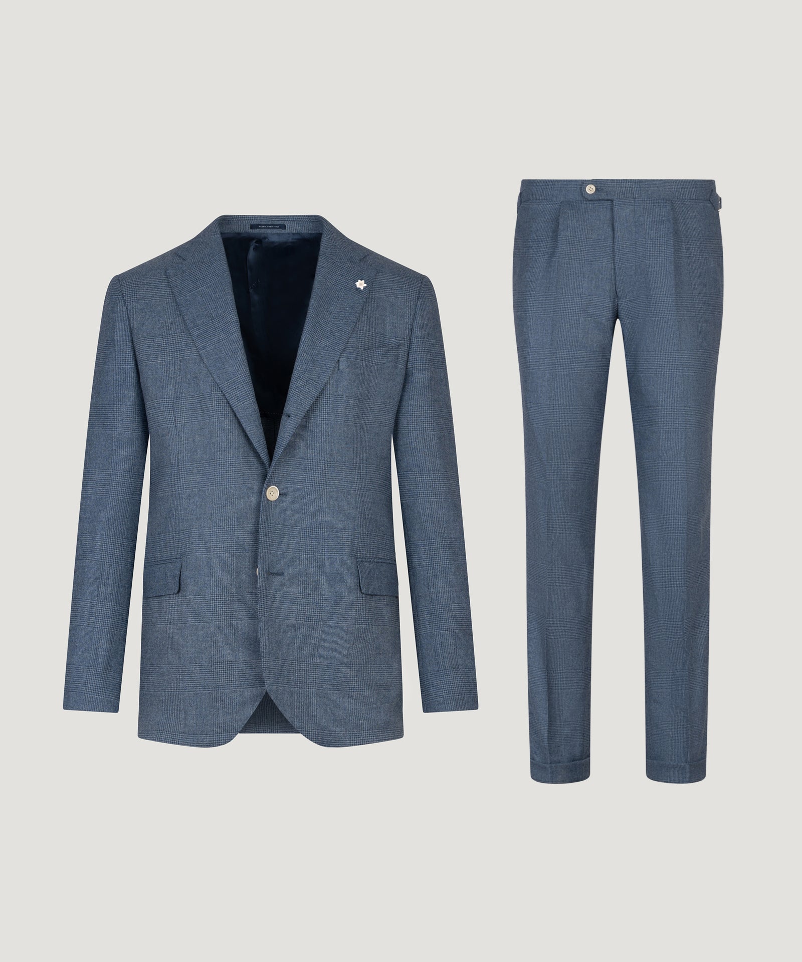 Pak Zegna Trofeo Cashmere blauw Prince of Wales