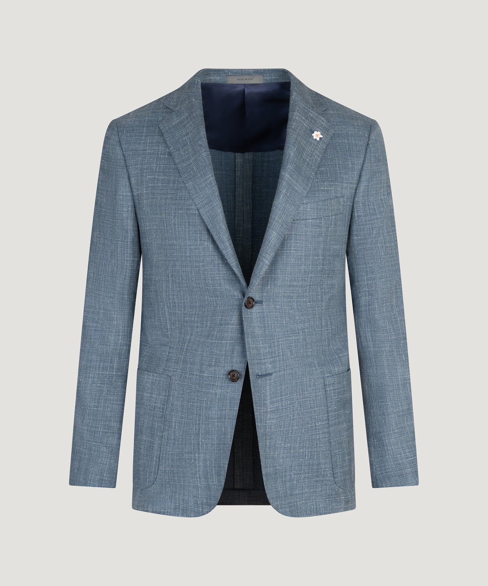 Colbert wol/zijde/linnen blauw