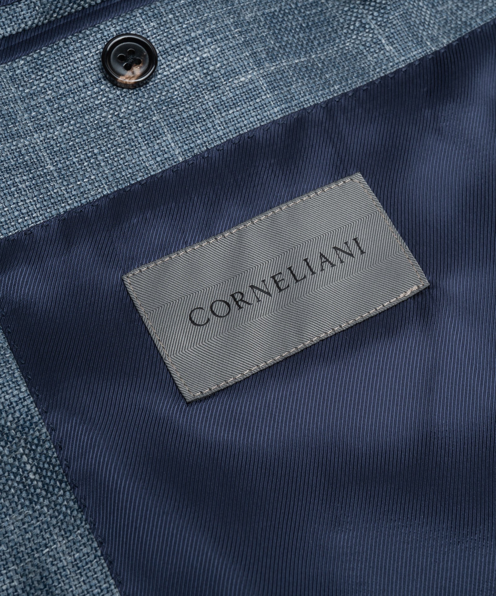 Colbert wol/zijde/linnen blauw