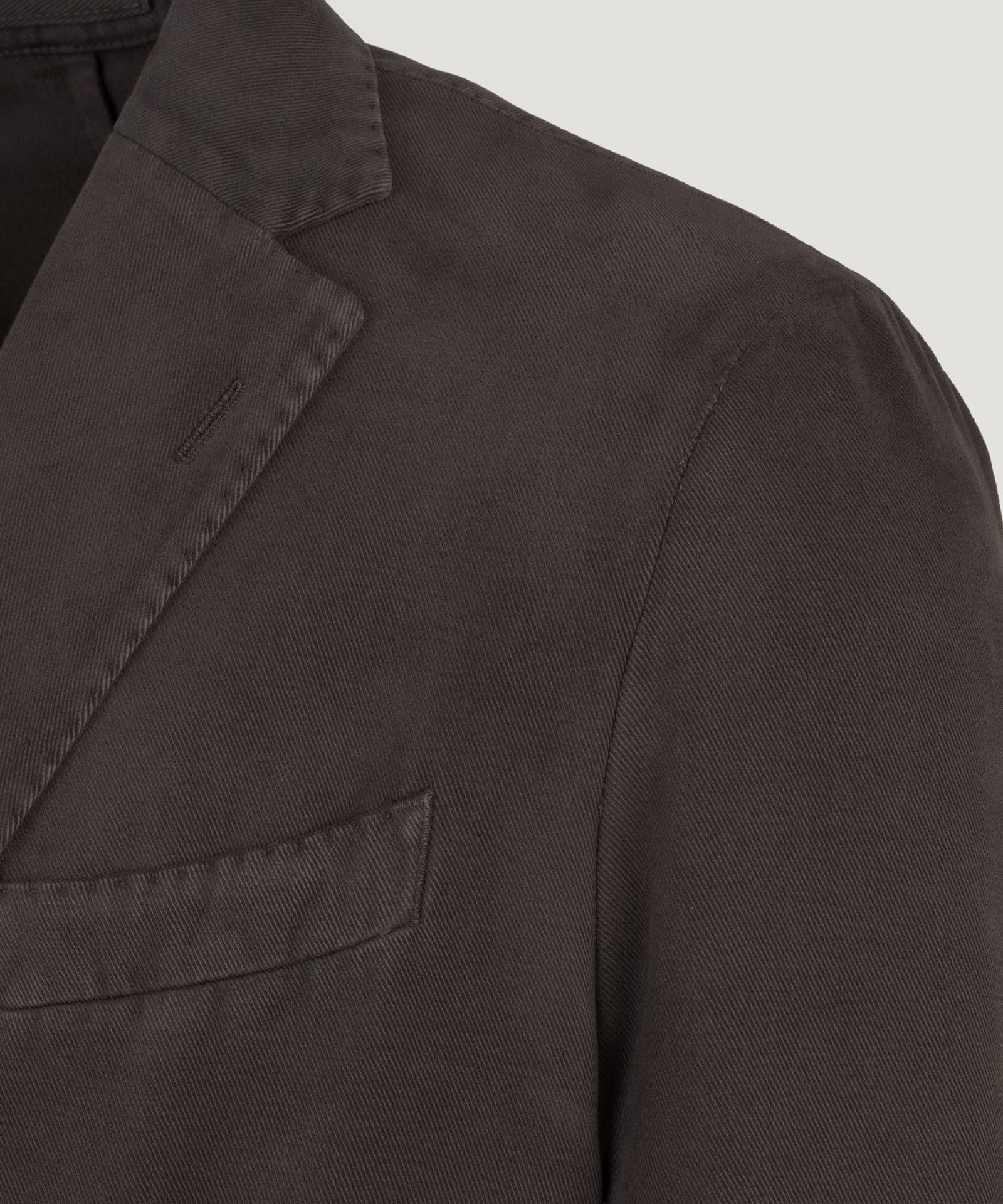 Colbert katoen/kasjmier garment-dyed donkerbruin