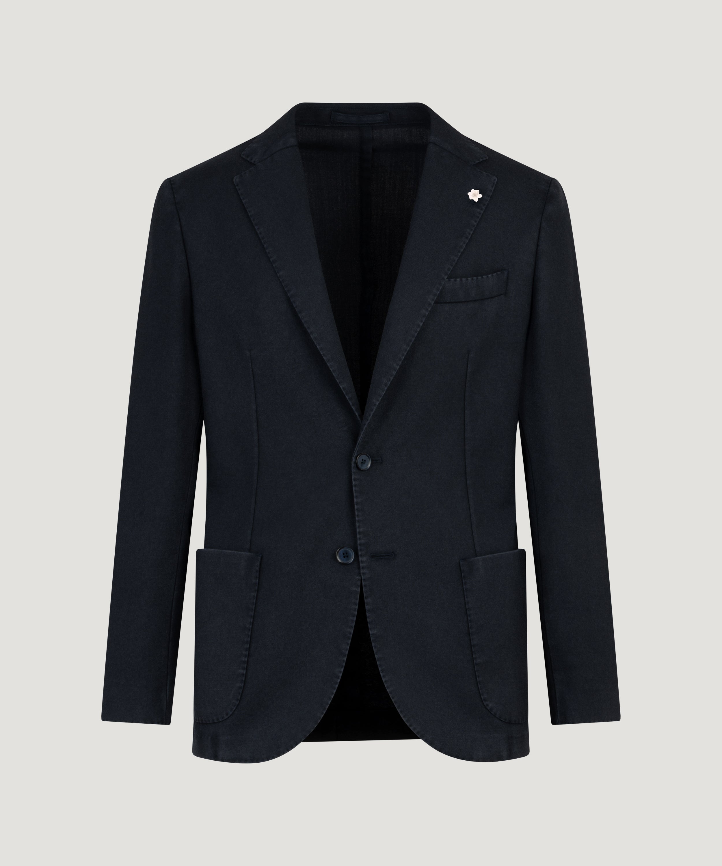 Colbert scheerwol garment-dyed donkerblauw