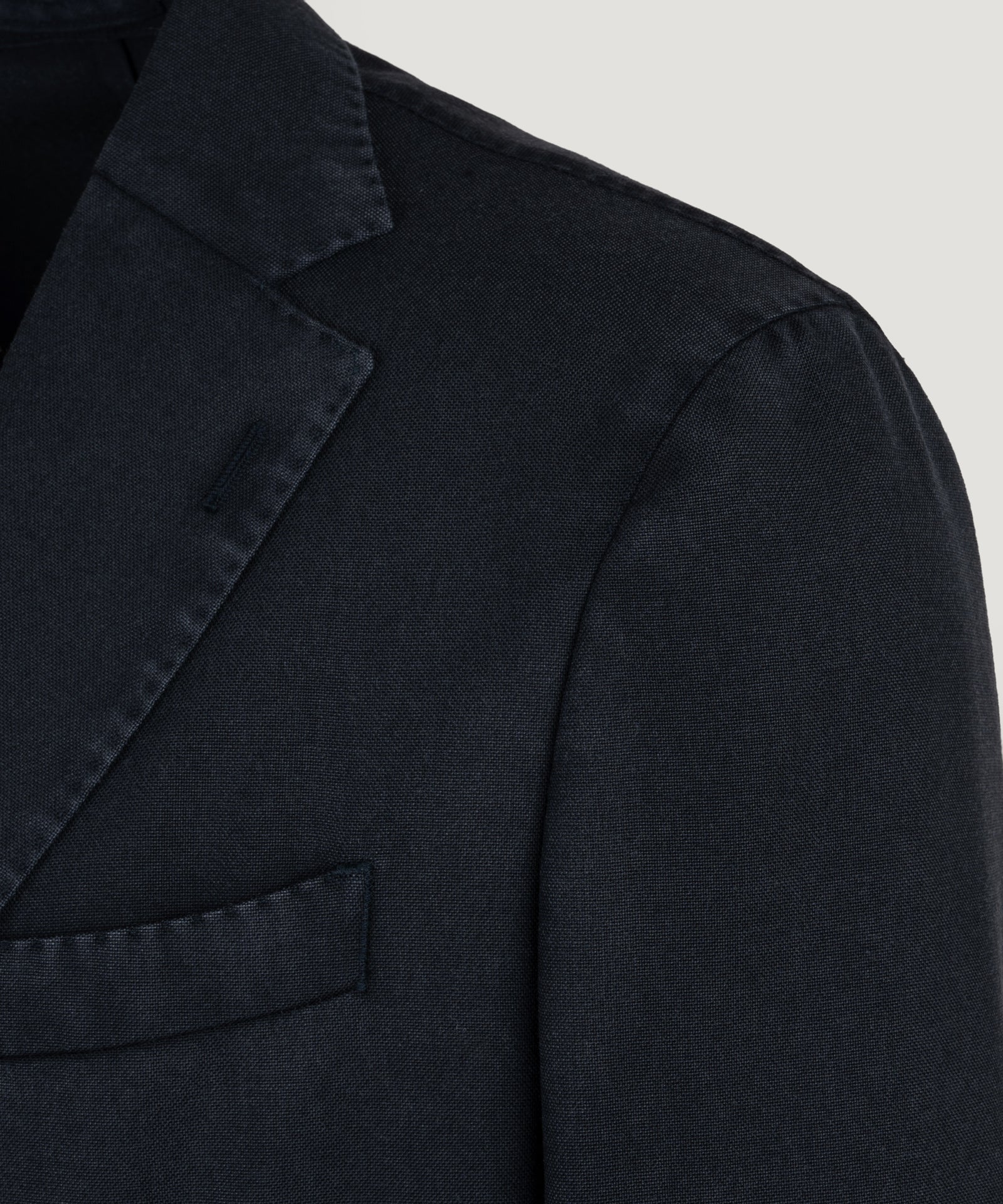 Colbert scheerwol garment-dyed donkerblauw
