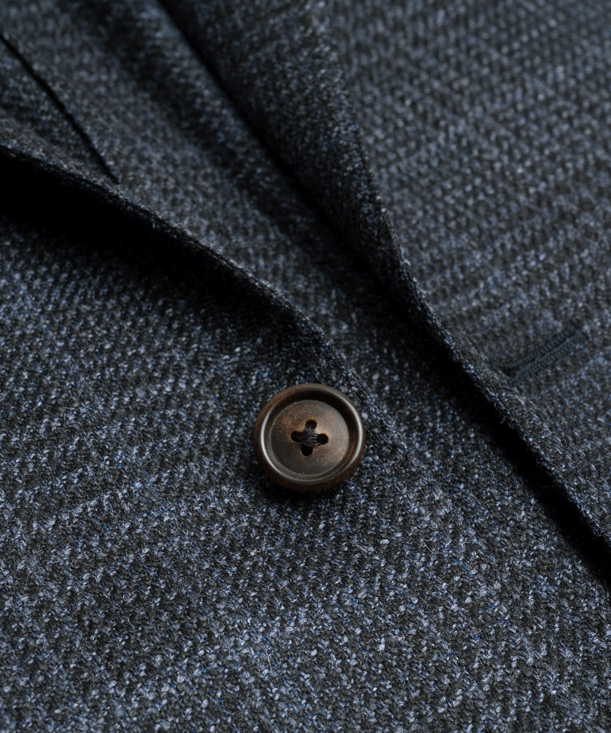 Colbert scheerwol/zijde blauw geruit