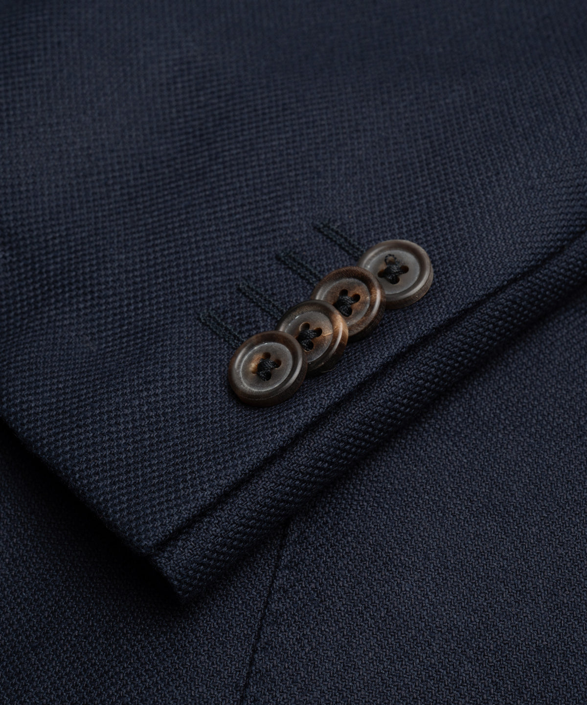 Colbert zijde/scheerwol donkerblauw