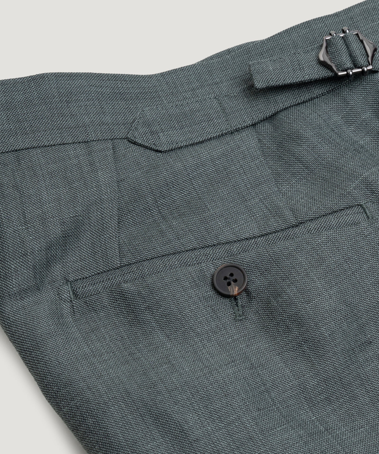Pleated pantalon wol/linnen donkergroen