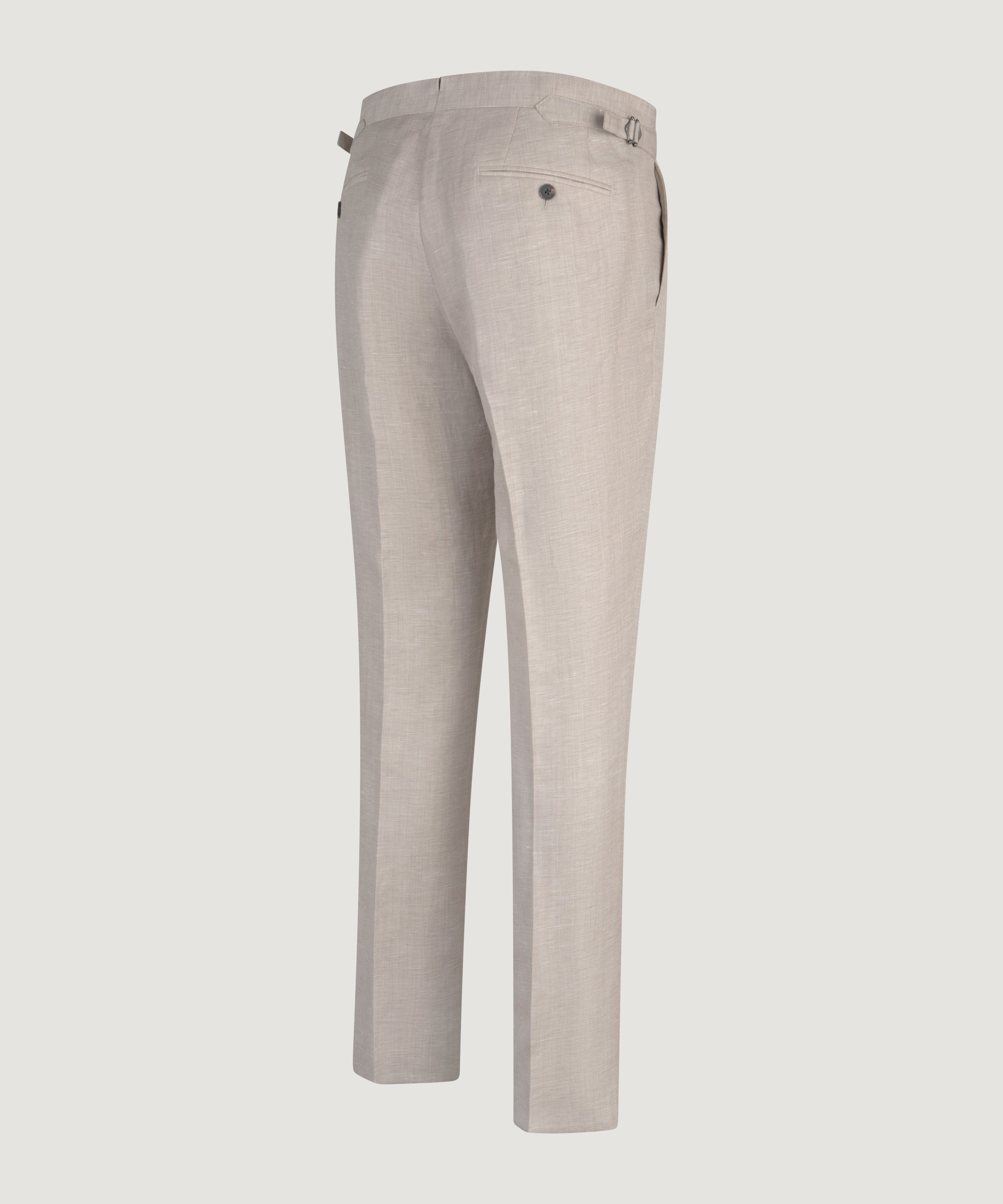 Pleated pantalon wol/linnen beige