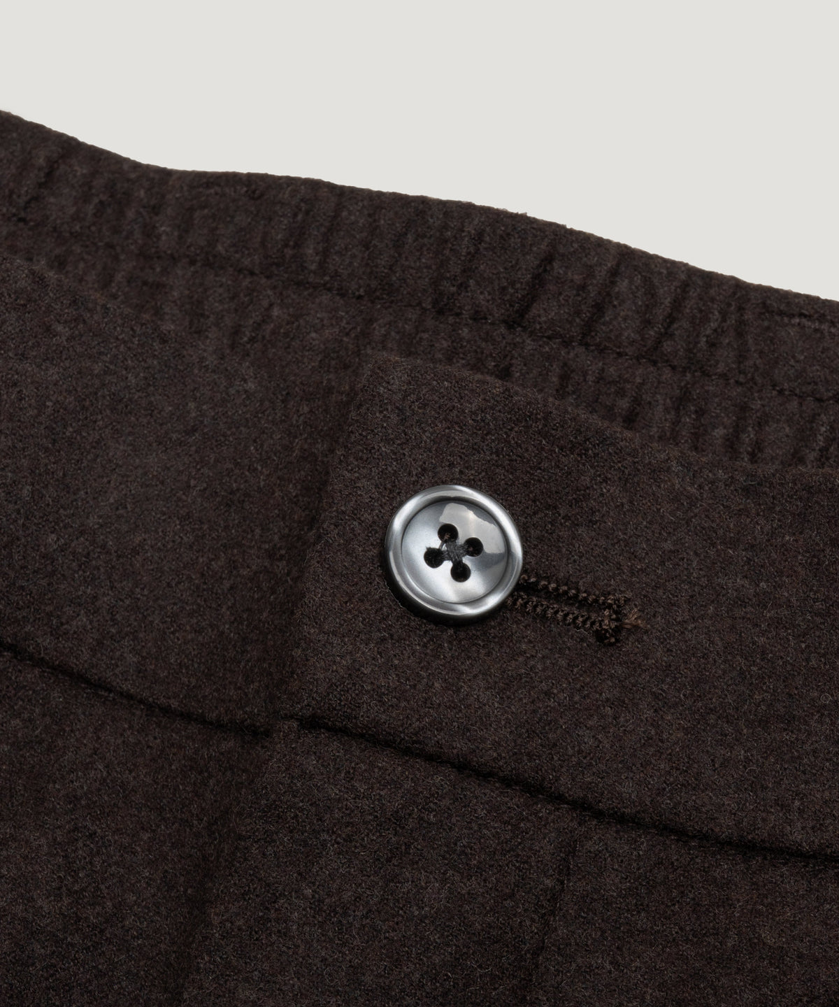 Bari pleated chino scheerwol stretch donkerbruin