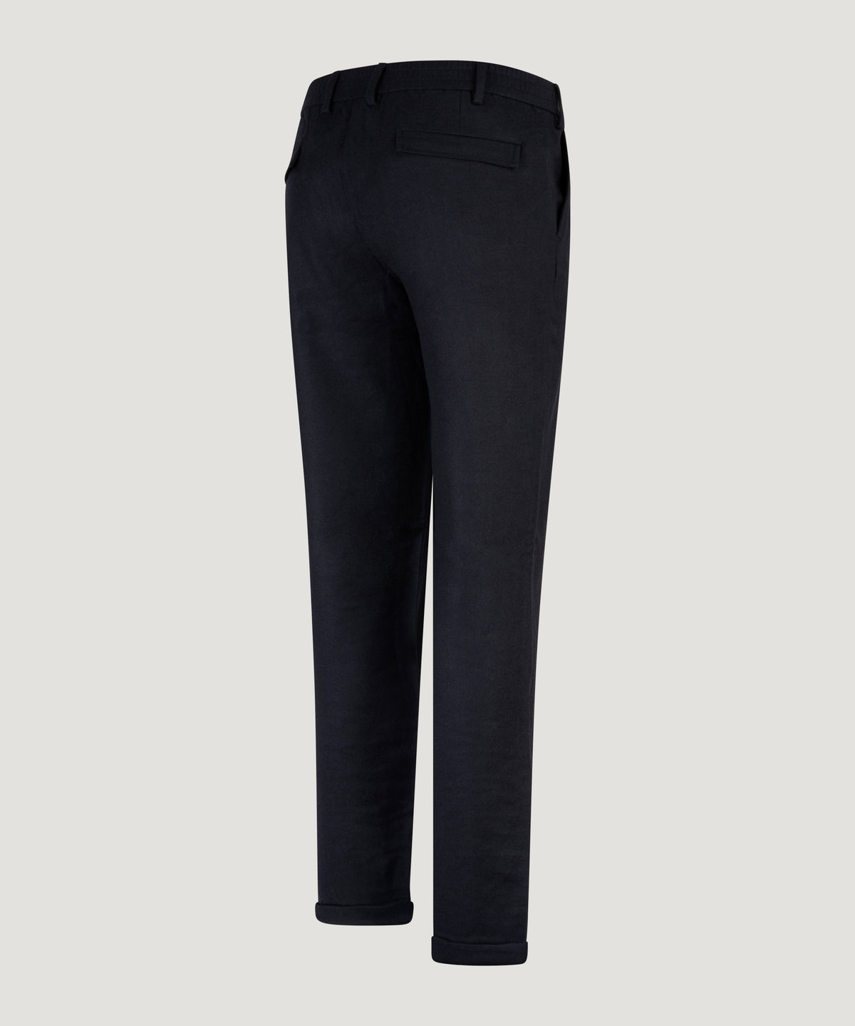 Bari pleated chino scheerwol stretch donkerblauw