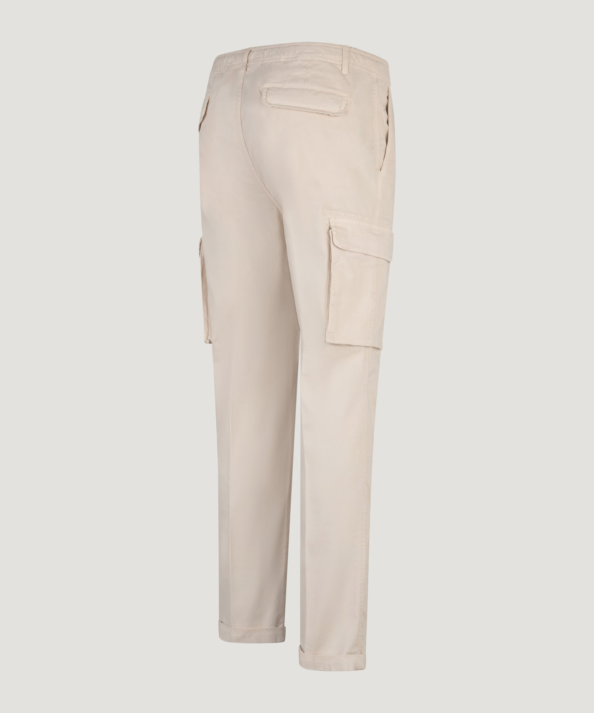 Cargo pants garment-dyed katoen stretch crème