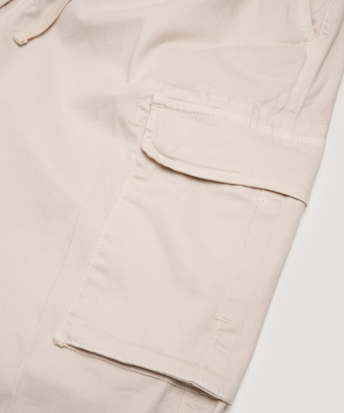 Cargo pants garment-dyed katoen stretch crème