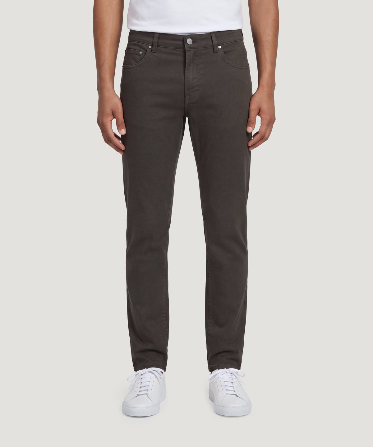 Breakbeat 5-pocket katoen/lyocell stretch donkerbruin