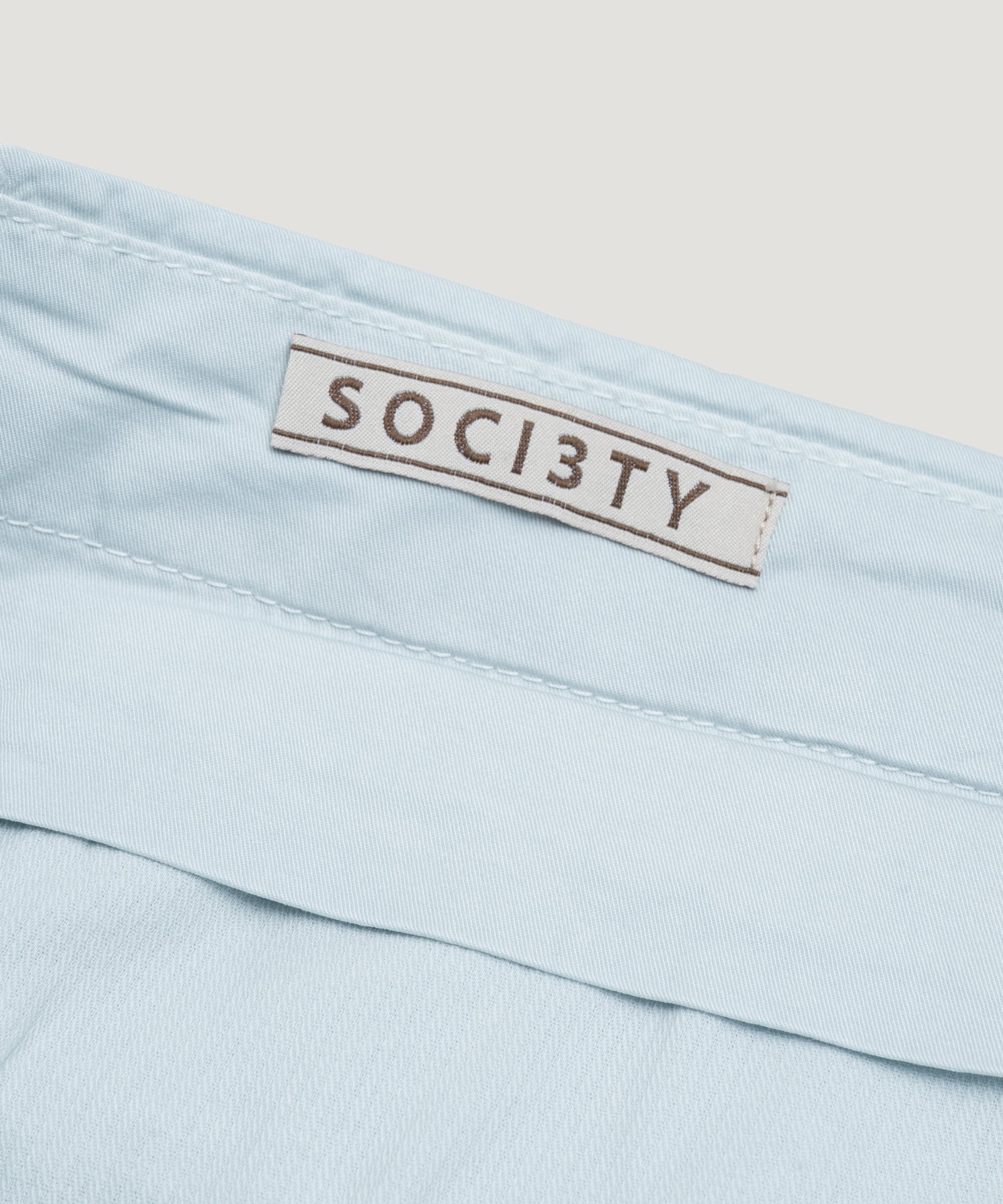 Slim shorts katoen stretch lichtblauw