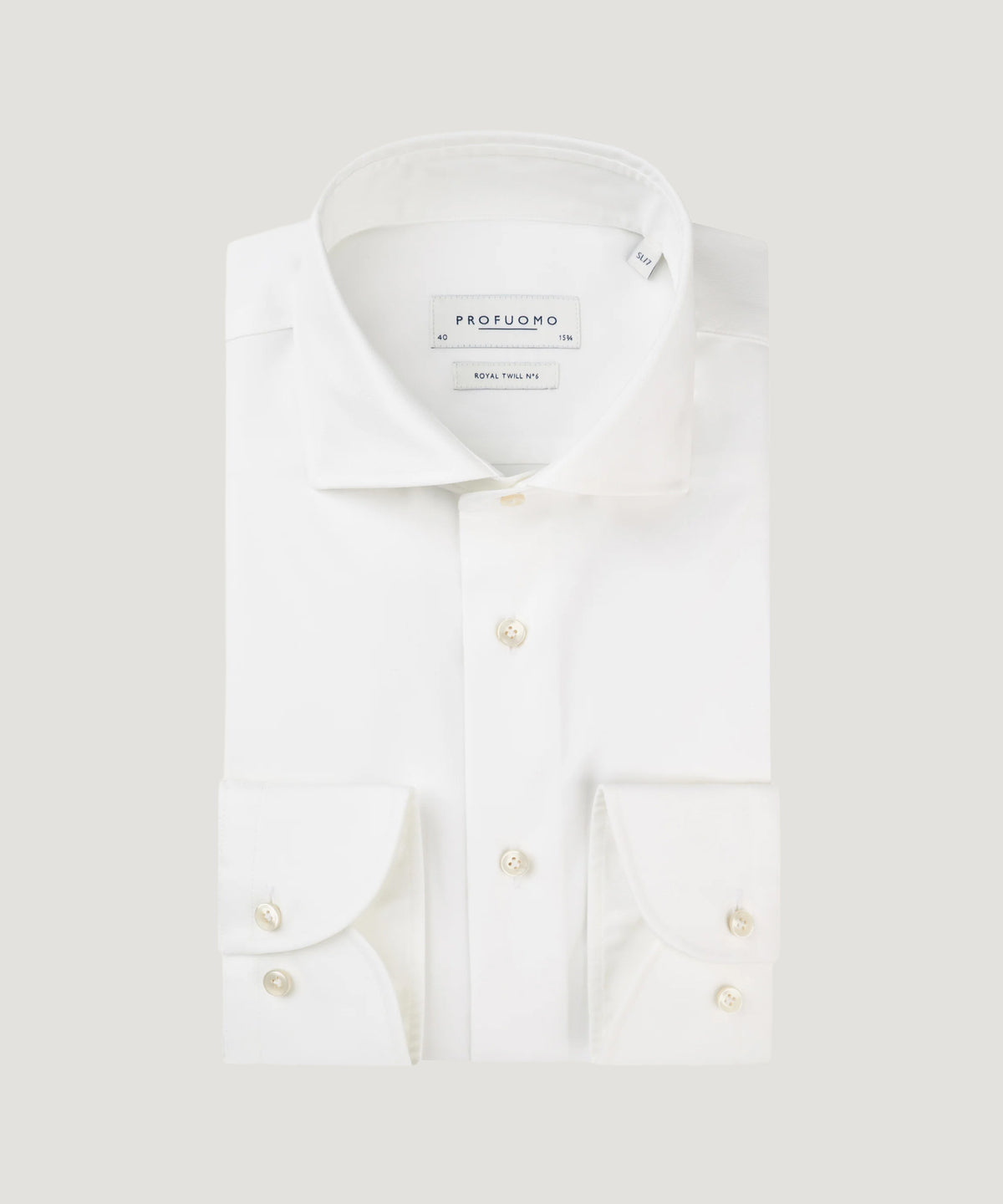 Royal twill No. 6 overhemd wit (extra lange mouwen)