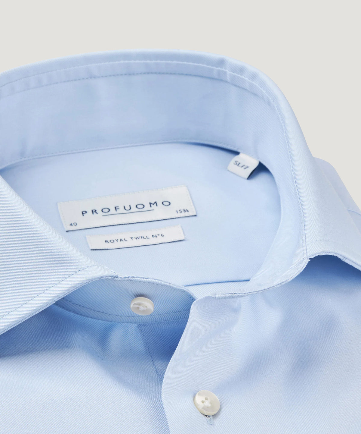 Royal twill No. 6 overhemd blauw (extra lange mouwen)
