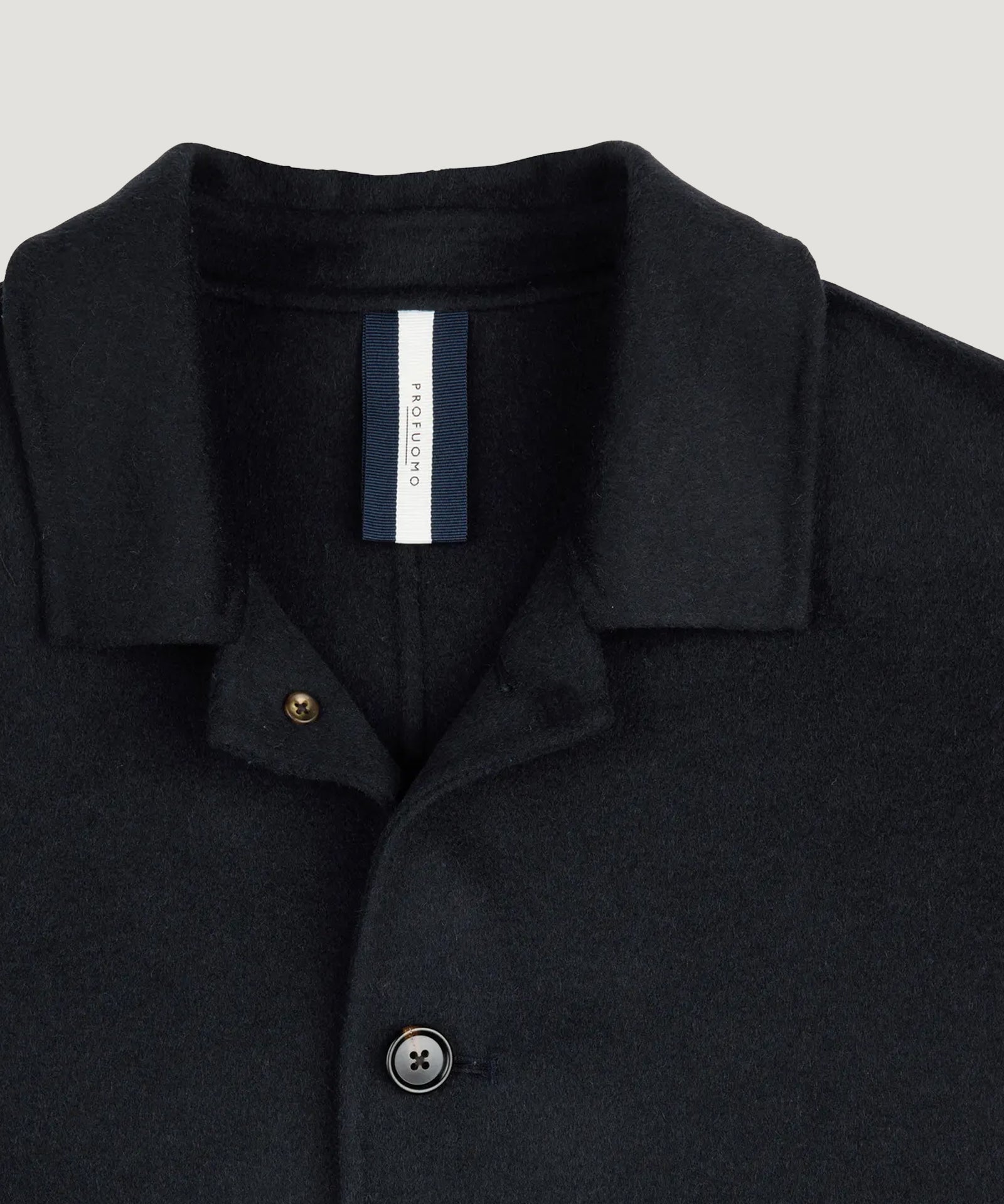 Overshirt single layer wol donkerblauw