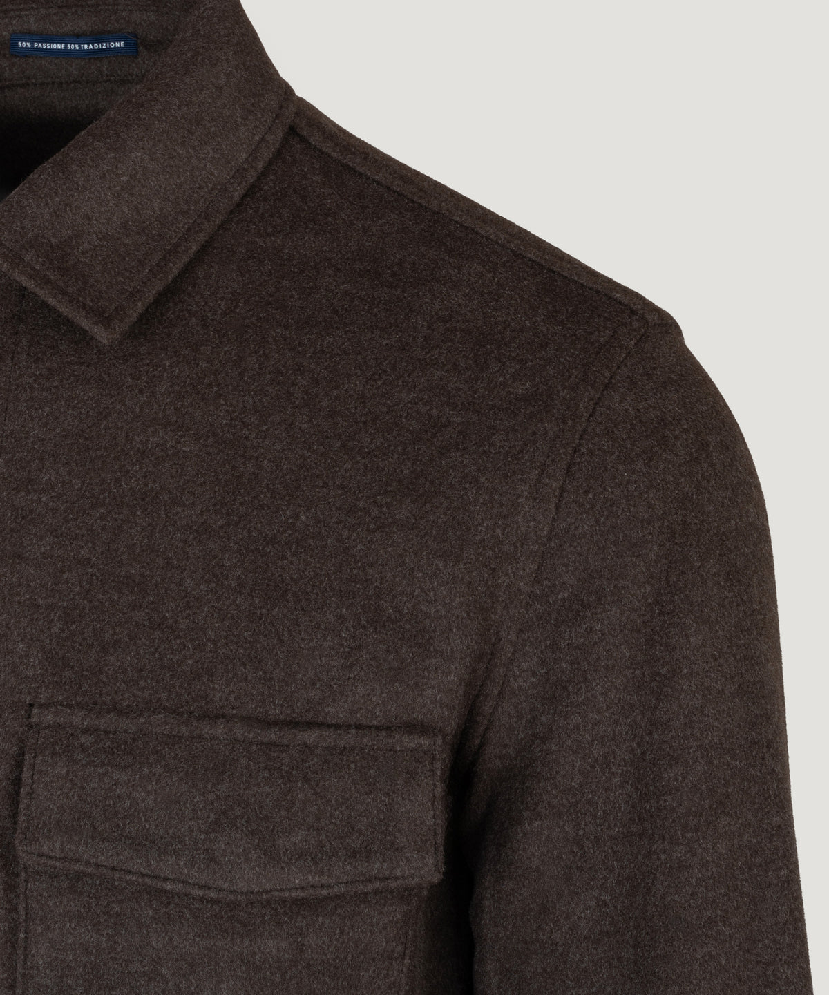 Overshirt donkerbruin gemêleerd