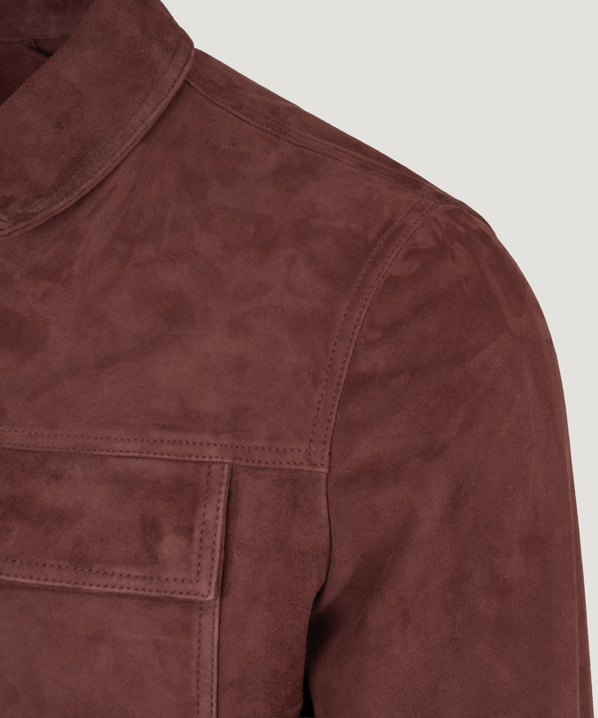 Mex overshirt suède bordeauxrood