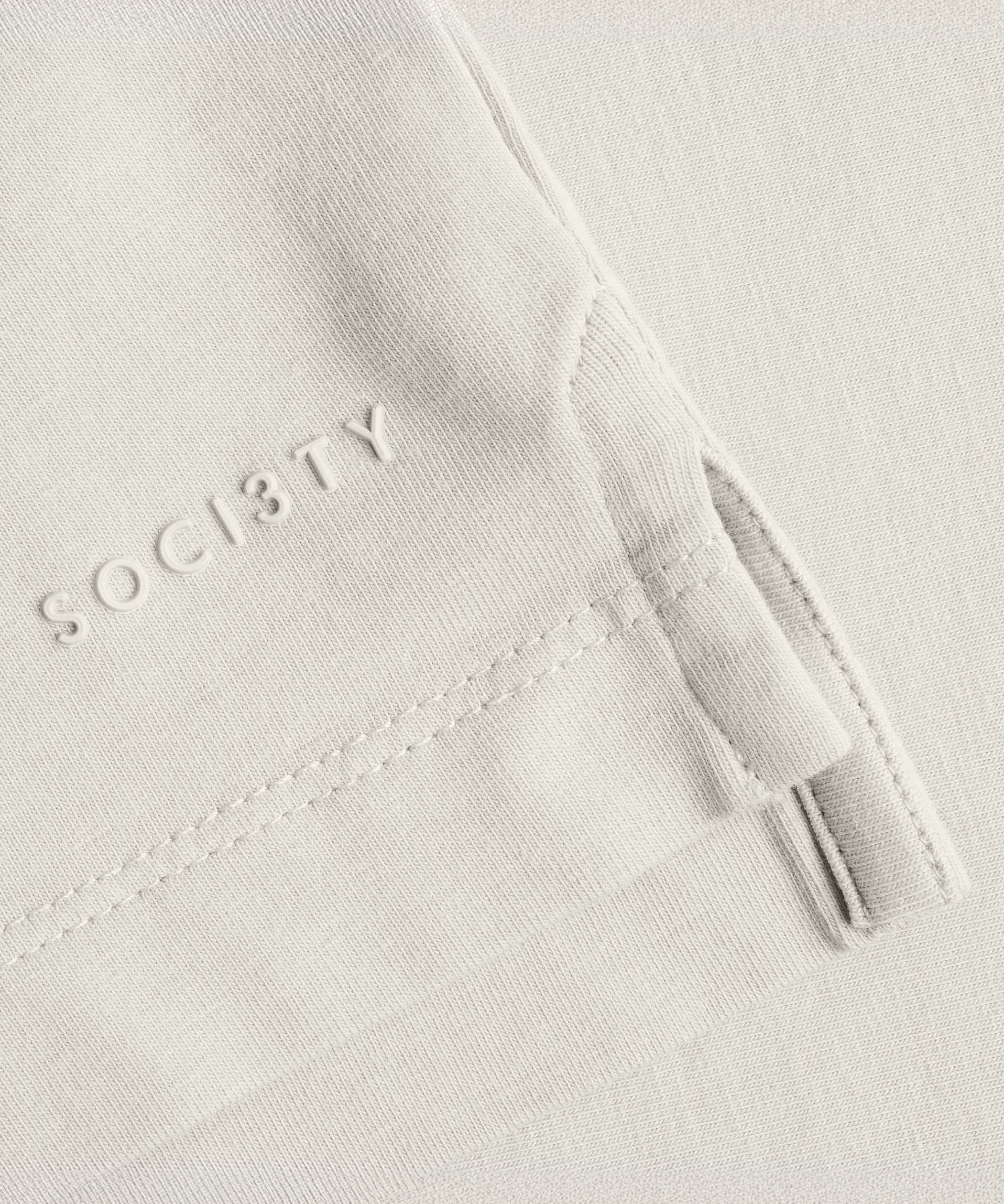 Polo katoen jersey stretch off-white