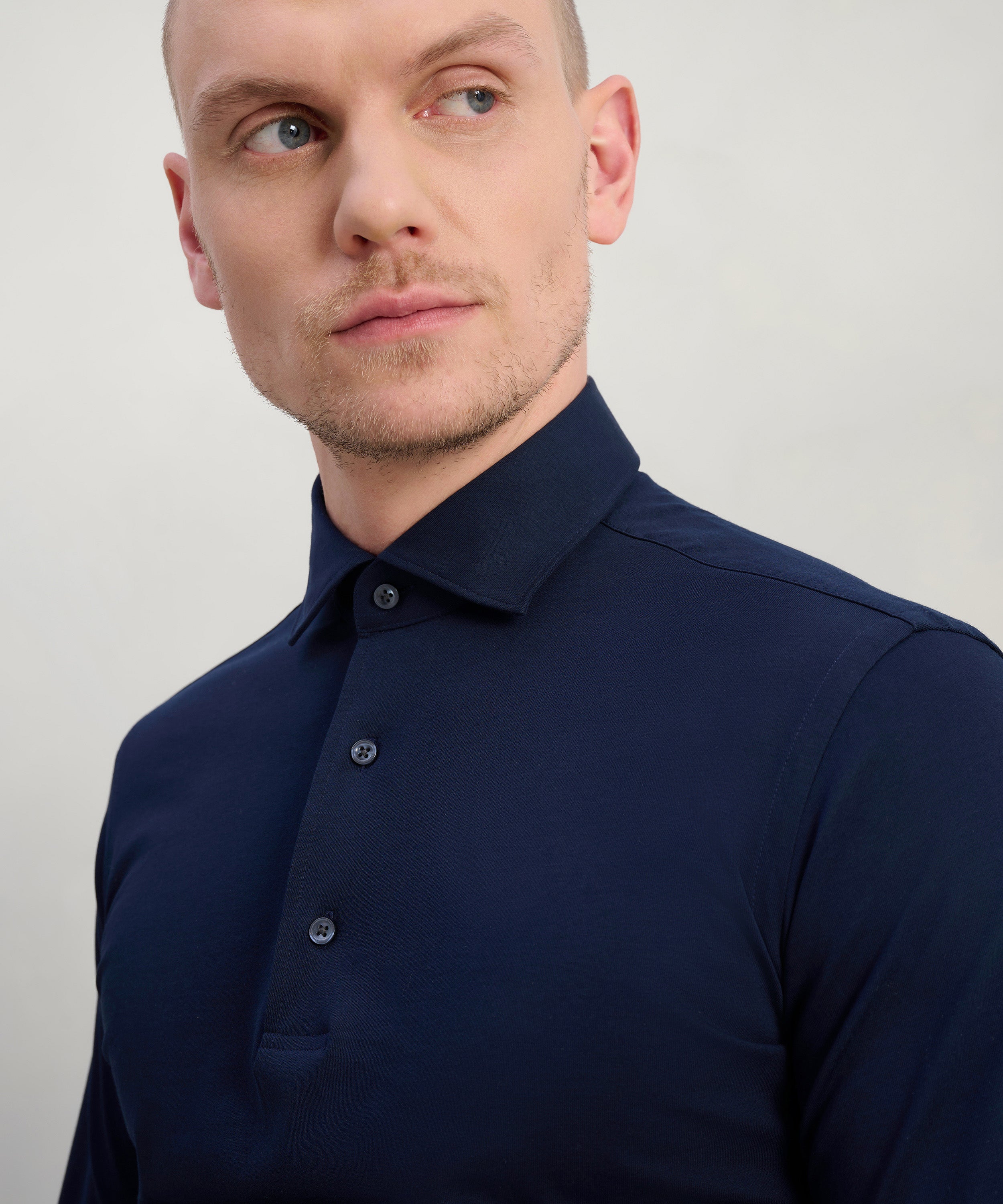 Lange mouwen polo navy donkerblauw