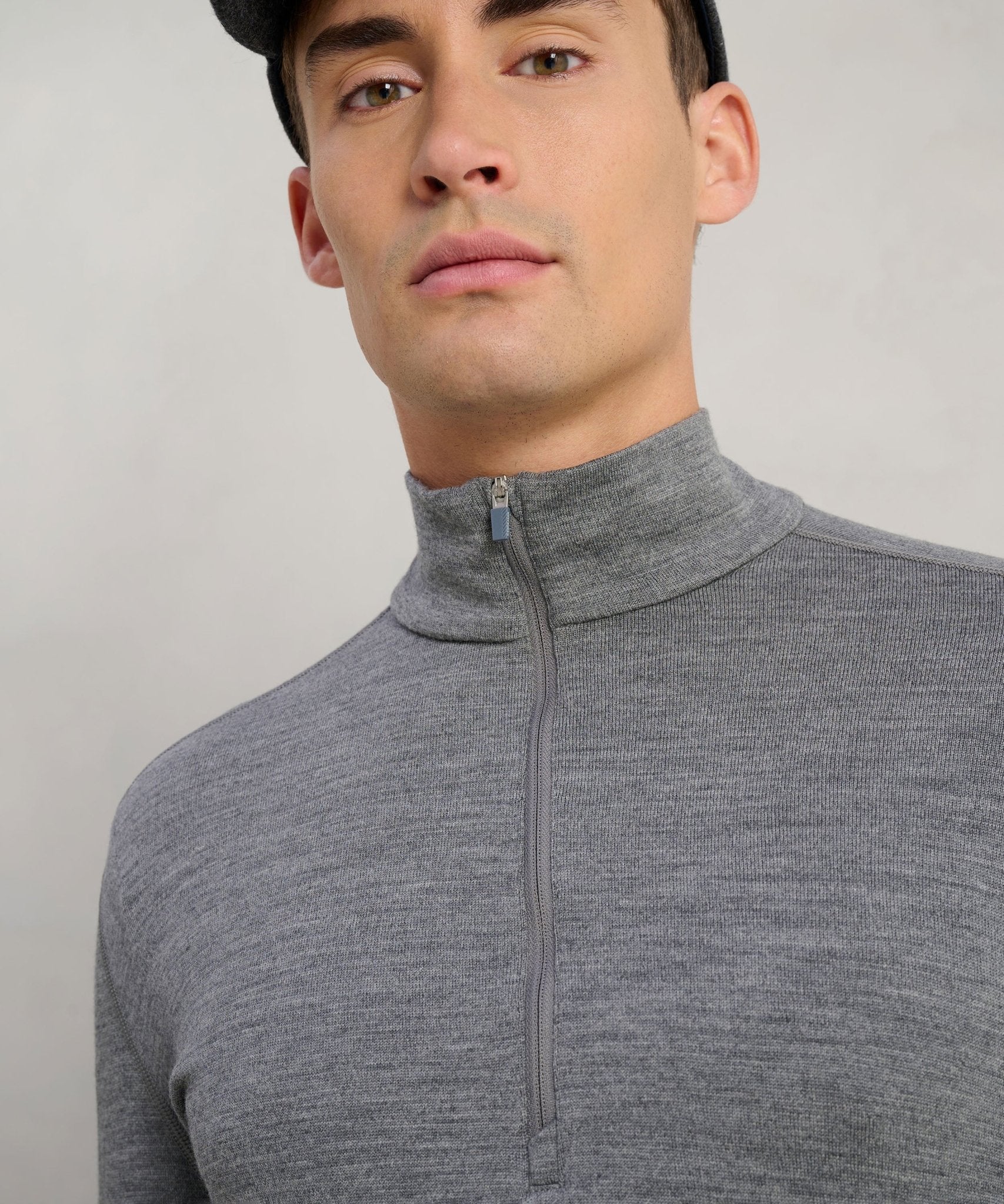 ICEBREAKER 260 Tech Half - zip Thermal Top merinowol gritstone grijs - THE SOCIETY SHOP