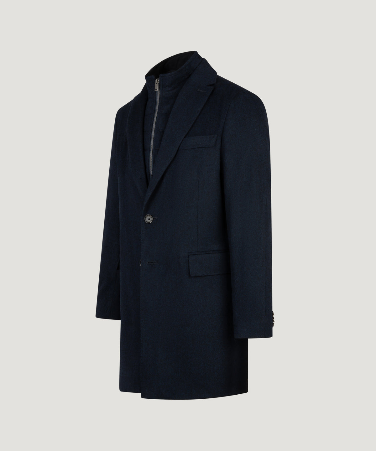 Overcoat scheerwol Doeskin donkerblauw