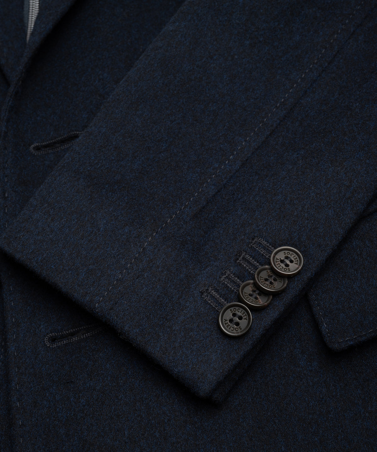 Overcoat scheerwol Doeskin donkerblauw