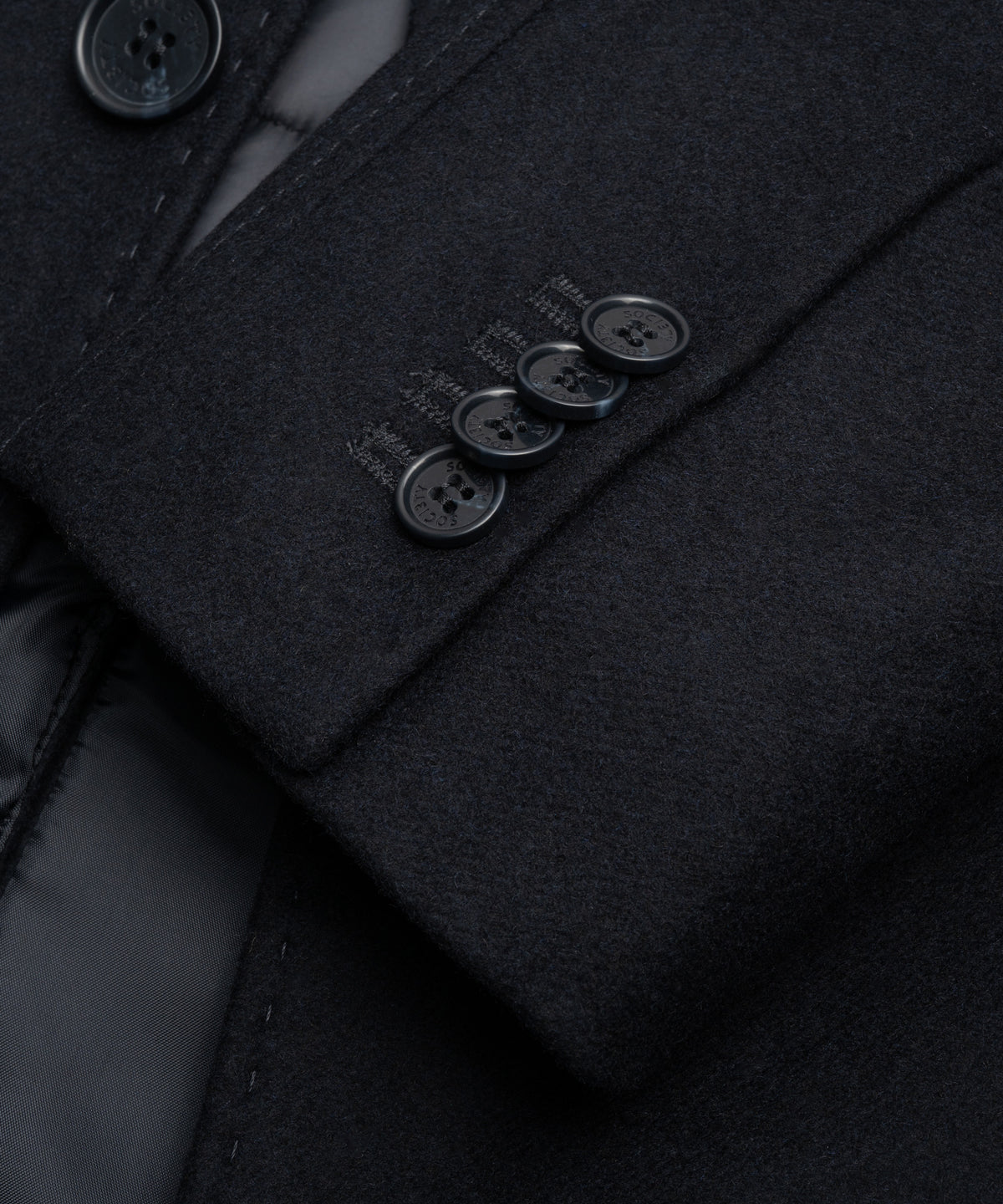The Coat wol-kasjmiermix donkerblauw