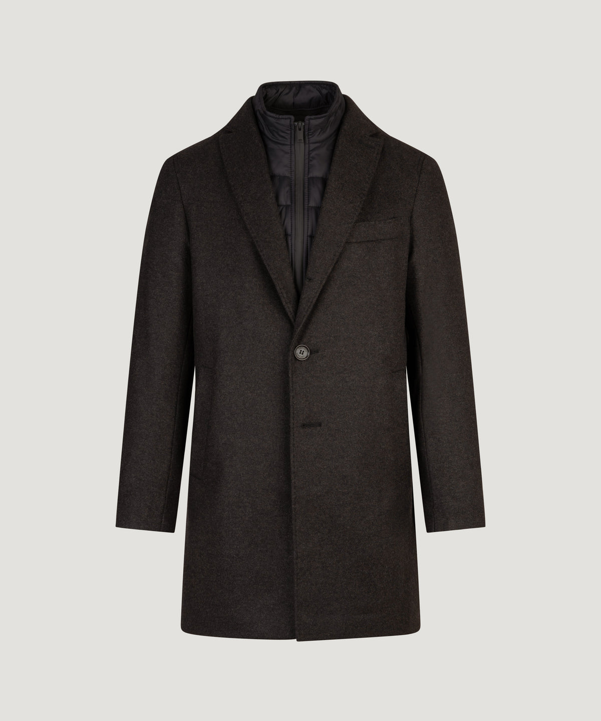 The Coat wol-kasjmiermix donkerbruin