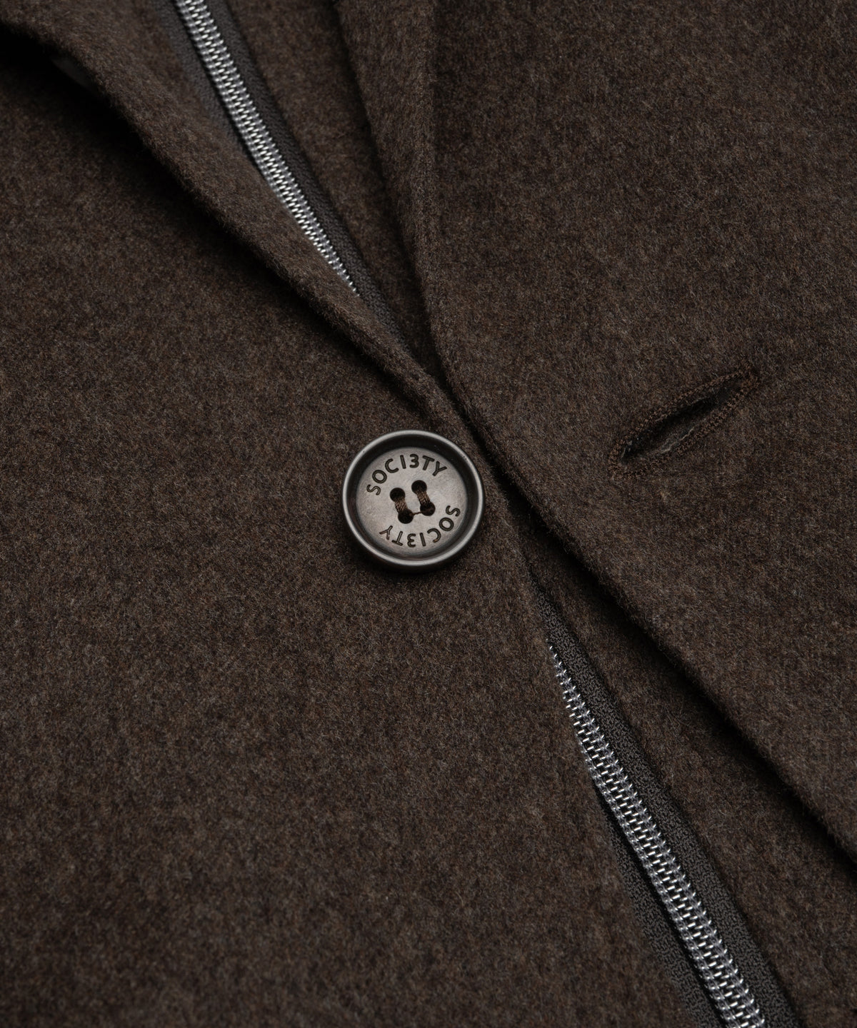 Overcoat scheerwol Doeskin donkerbruin
