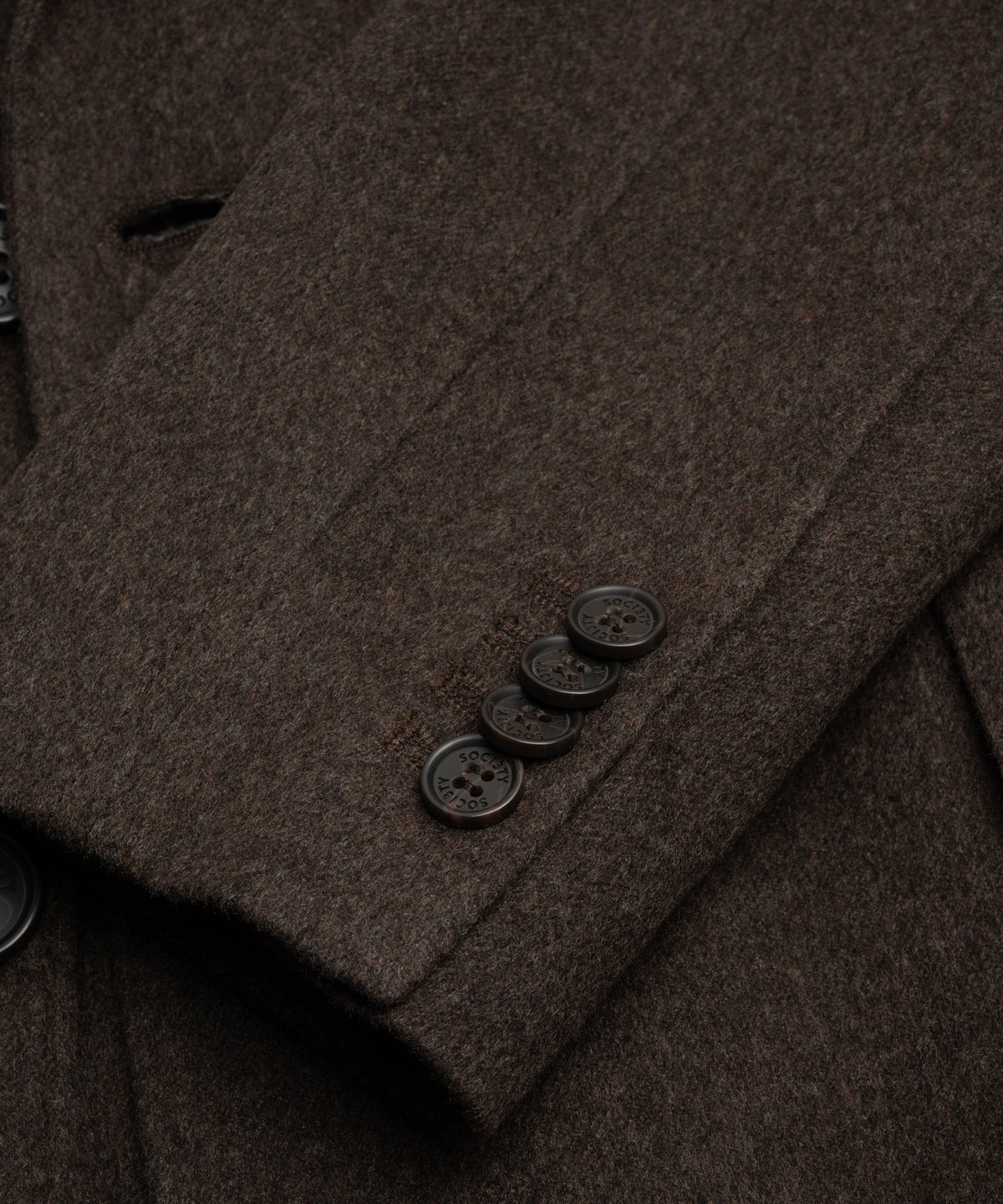 Overcoat scheerwol Doeskin donkerbruin