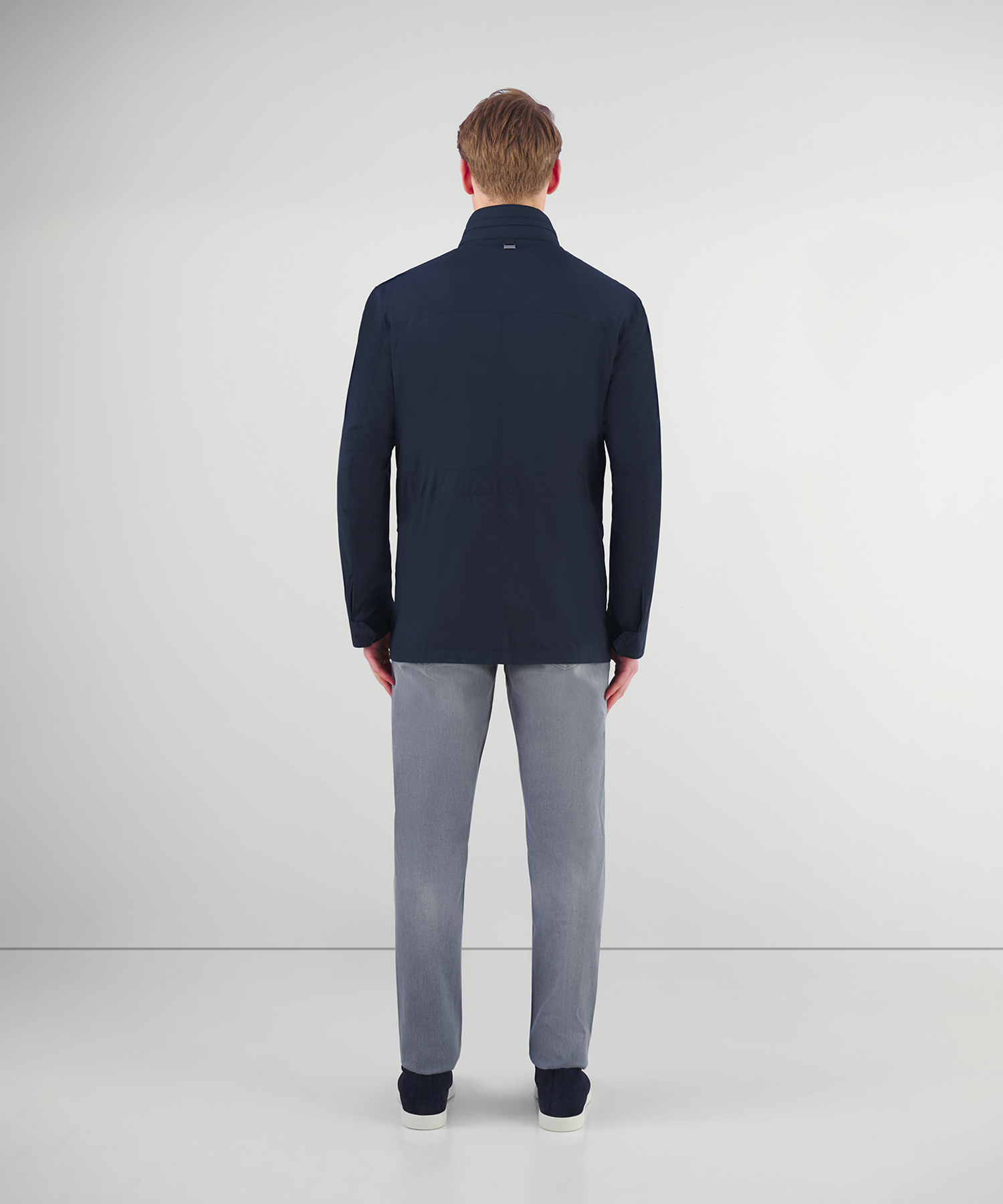 Field jacket katoenmix donkerblauw