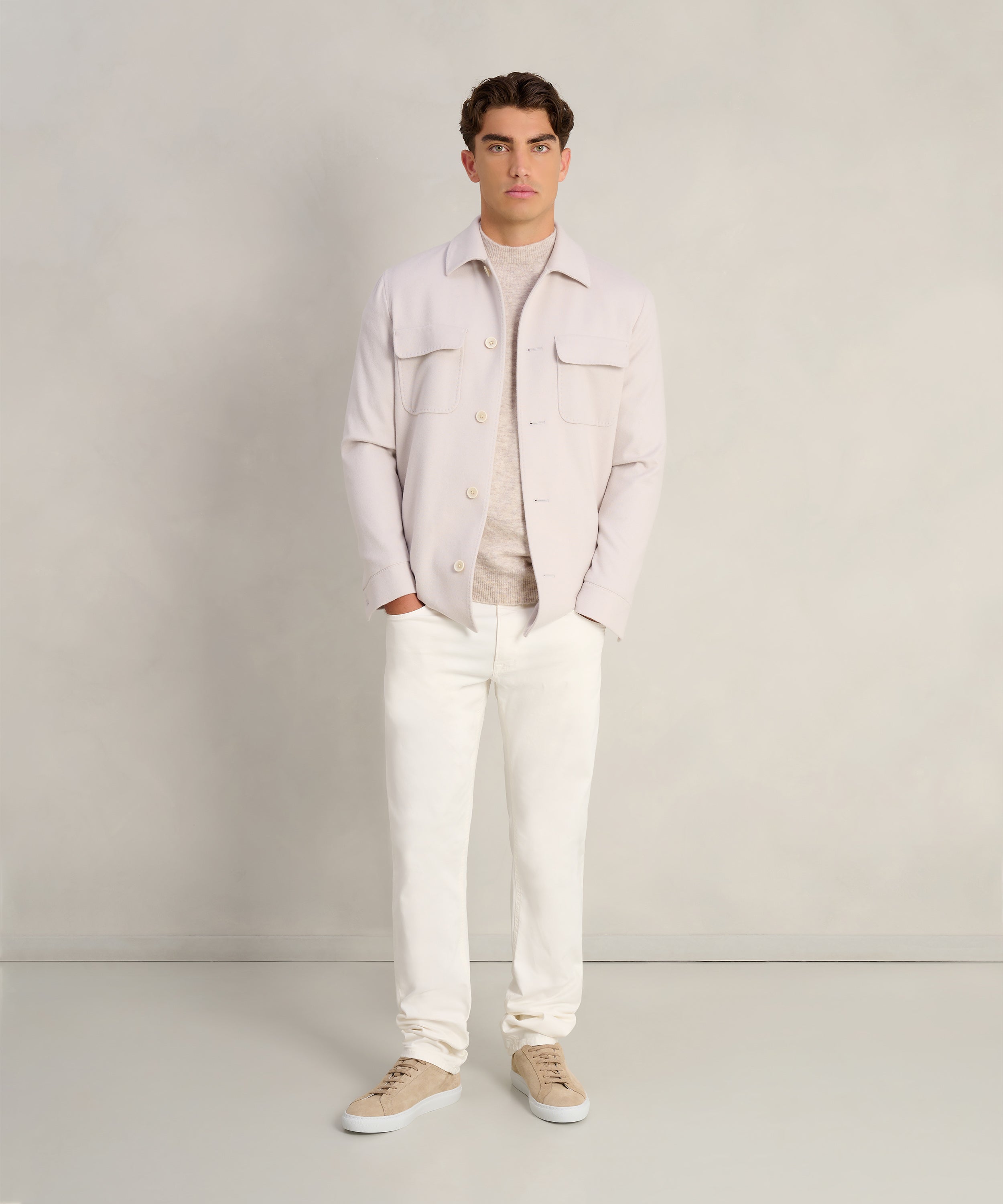 Overshirt wol/kasjmier off-white