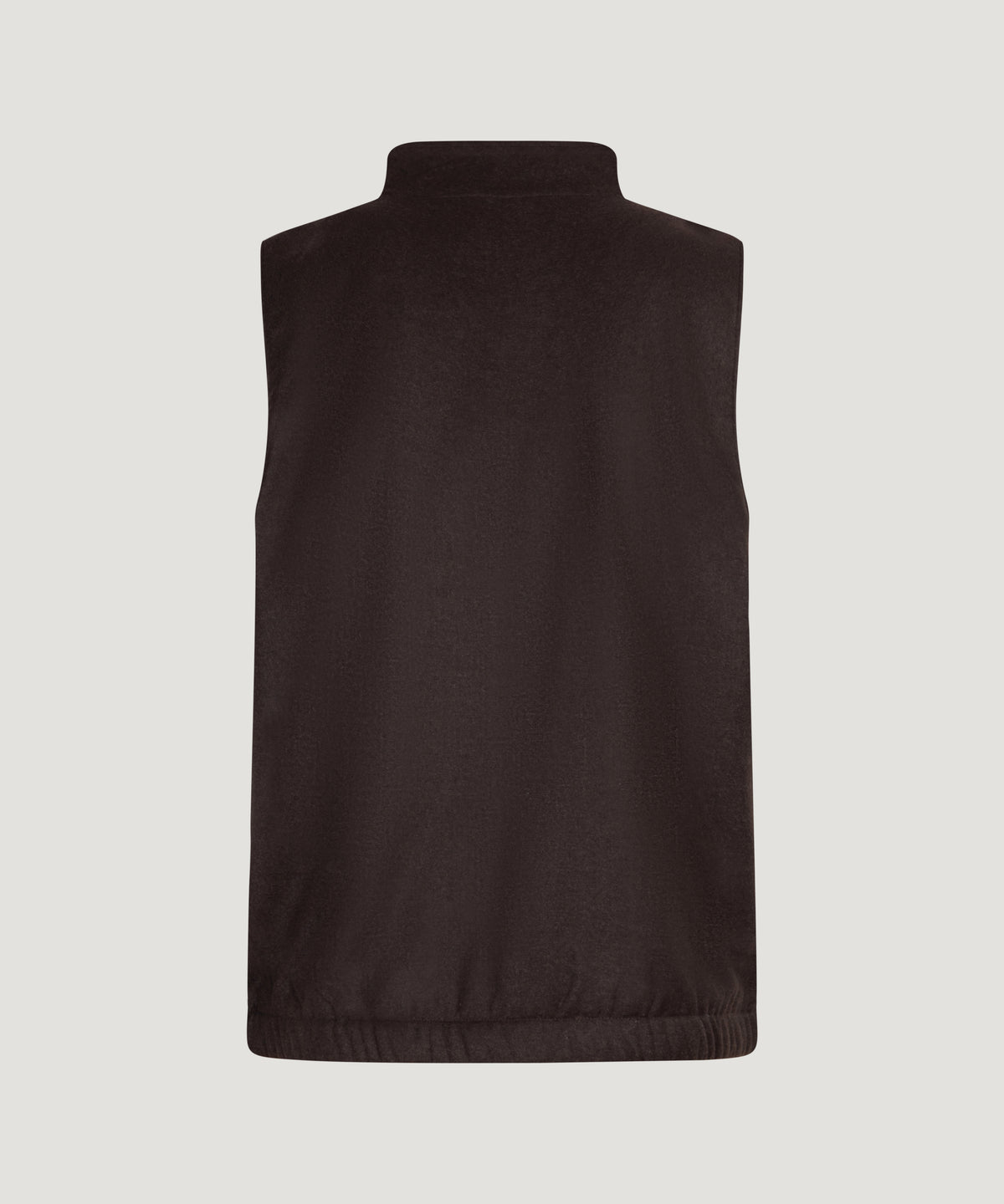 Lorenzo light flannel bodywarmer scheerwol donkerbruin