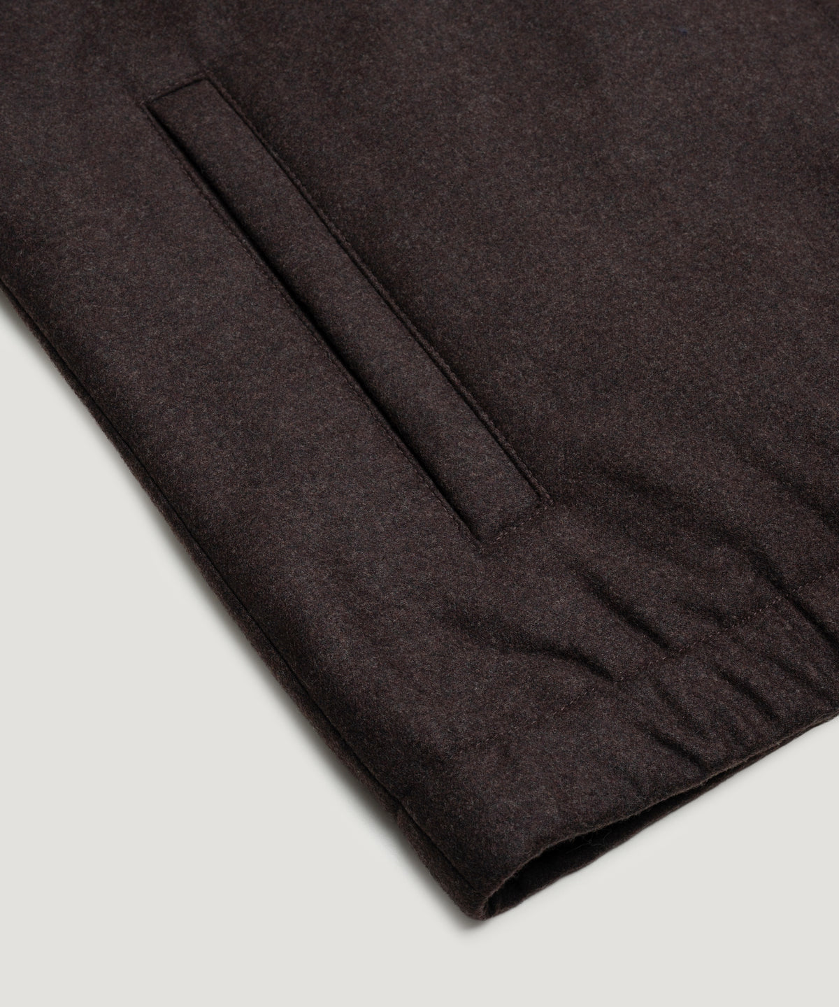 Lorenzo light flannel bodywarmer scheerwol donkerbruin