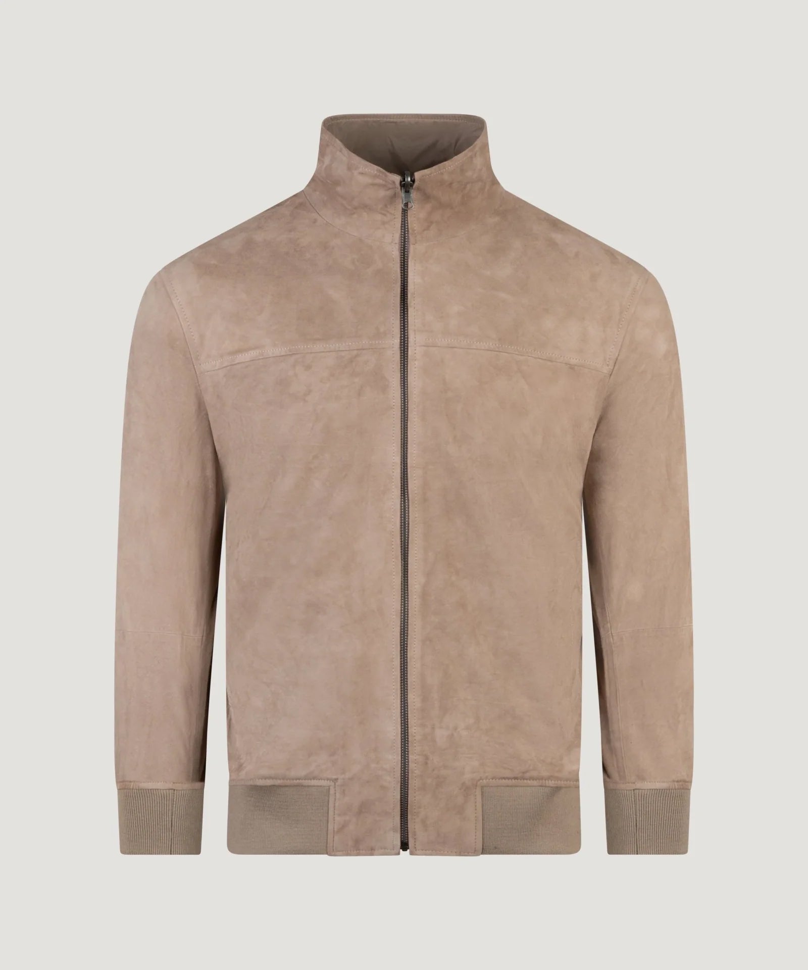 Reversible bomber jacket suède taupe