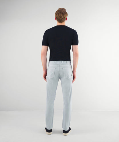 SOCI3TY 5-pocket broek garment dye katoen lichtblauw - The Society Shop