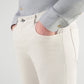 SOCI3TY 5-pocket broek garment dye katoen off-white - The Society Shop