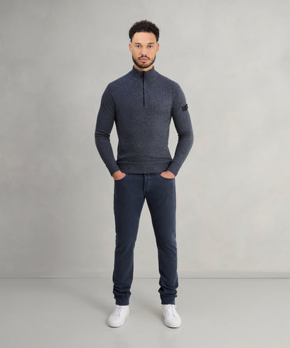 Incotex 5 - pocket katoen stretch donkerblauw - The Society Shop