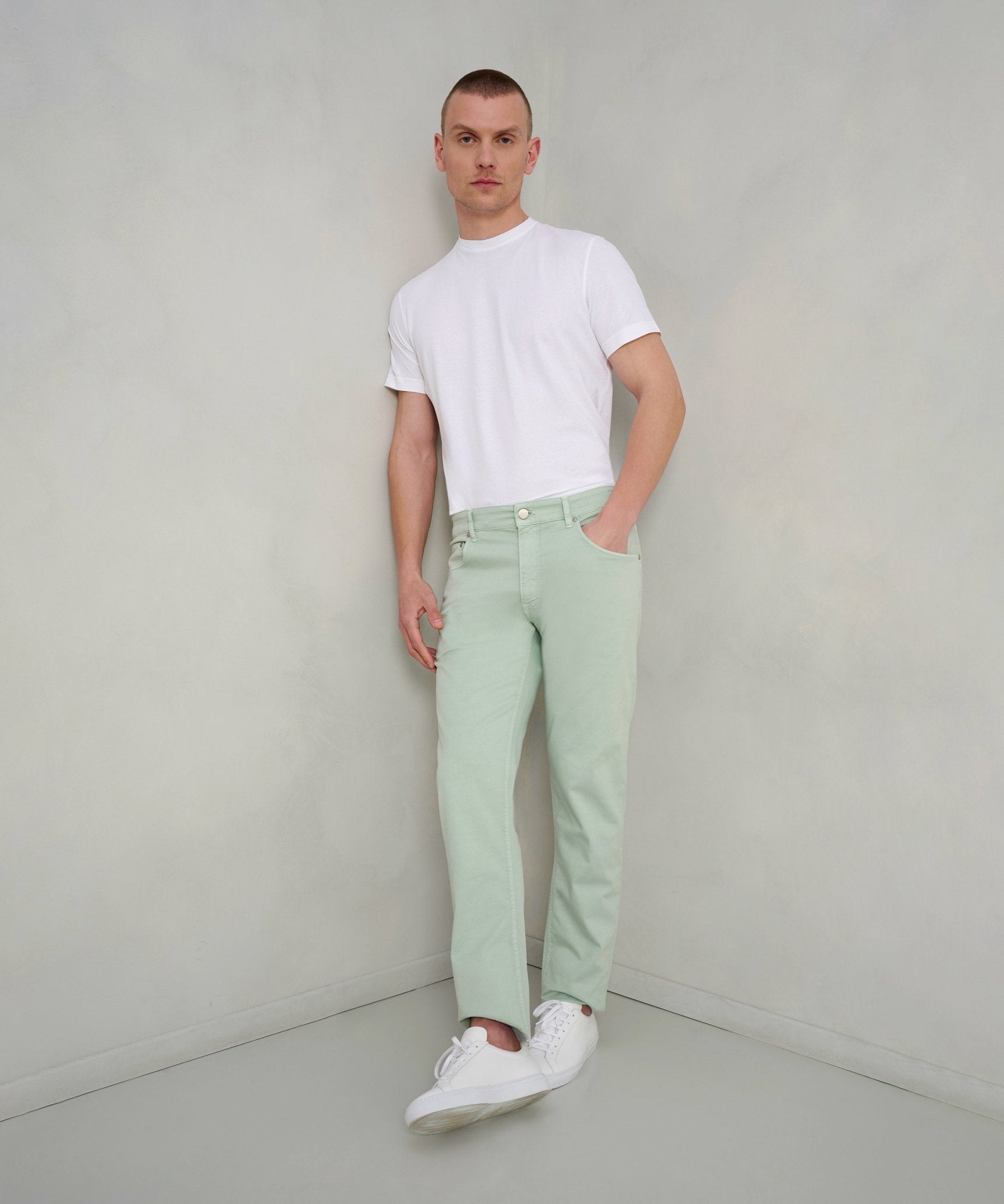 PT Torino 5 - pocket katoen/lyocell stretch mintgroen - THE SOCIETY SHOP