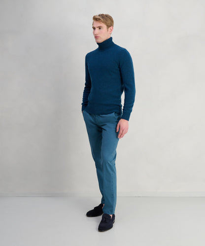 Trui turtleneck Soft Wear wolmix blauw