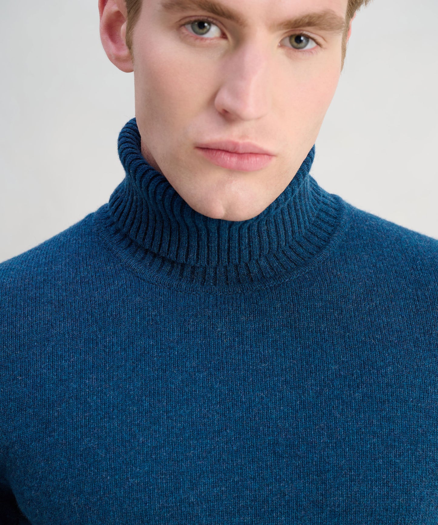 Trui turtleneck Soft Wear wolmix blauw